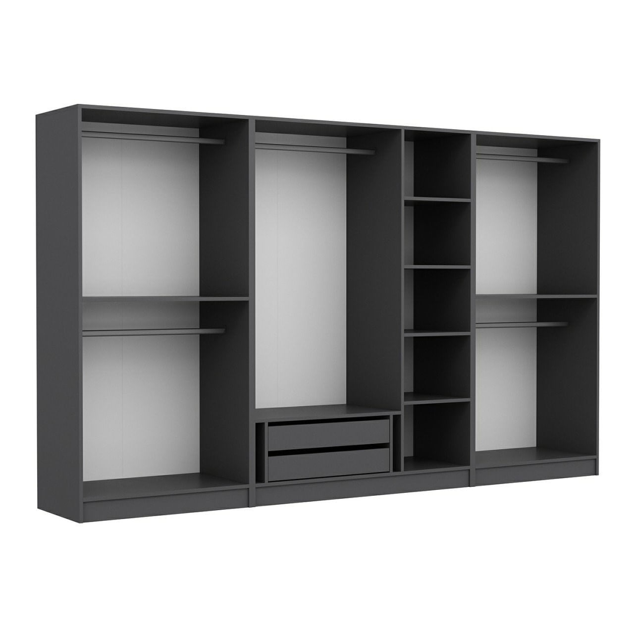 Dulap Hanah Home, PAL melaminat, 315 x 52 x 210 cm, antracit, 506MNR2612 — imaginea 2