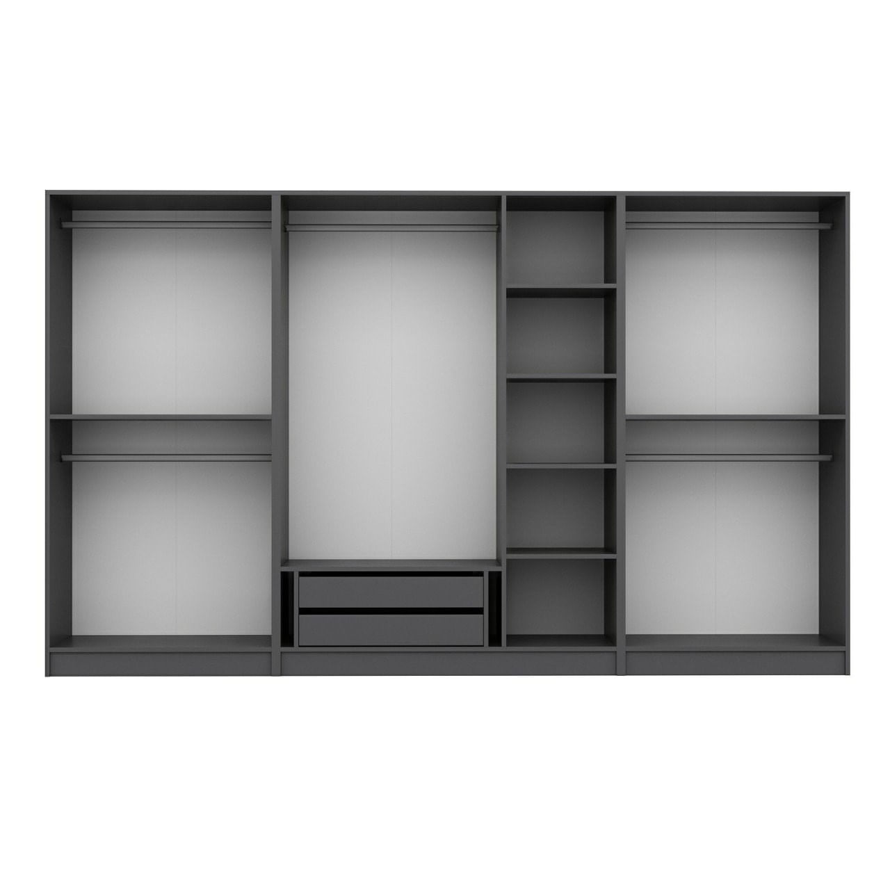 Dulap Hanah Home, PAL melaminat, 315 x 52 x 210 cm, antracit, 506MNR2612 — imaginea 6