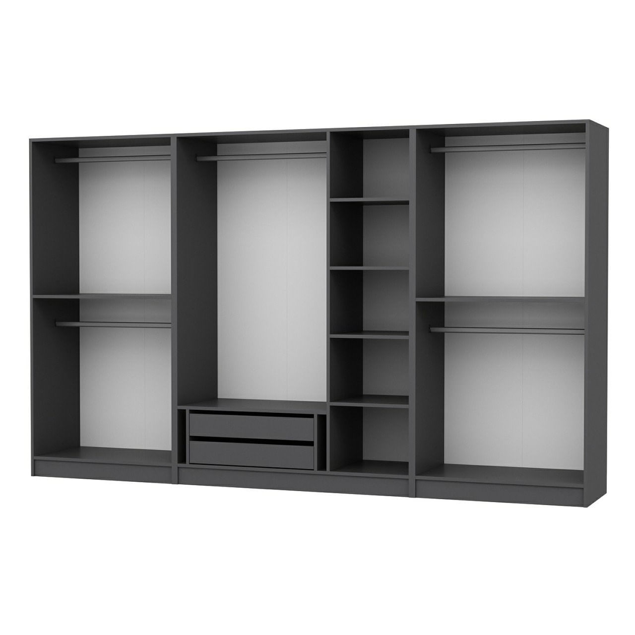 Dulap Hanah Home, PAL melaminat, 315 x 52 x 210 cm, antracit, 506MNR2612 — imaginea 7