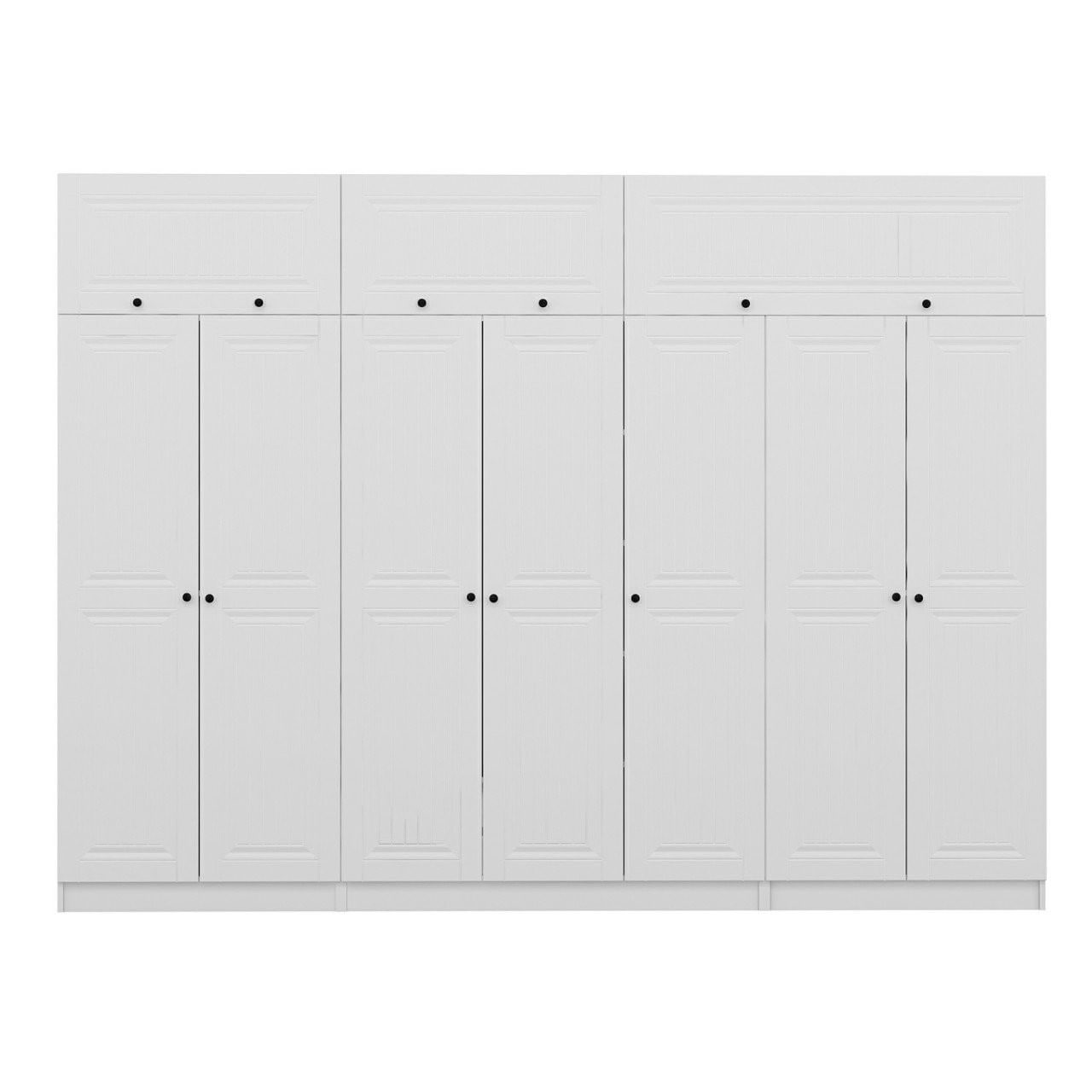 Dulap Hanah Home, PAL melaminat, 315 x 52 x 235 cm, alb, 506MNR3579 — imaginea 3