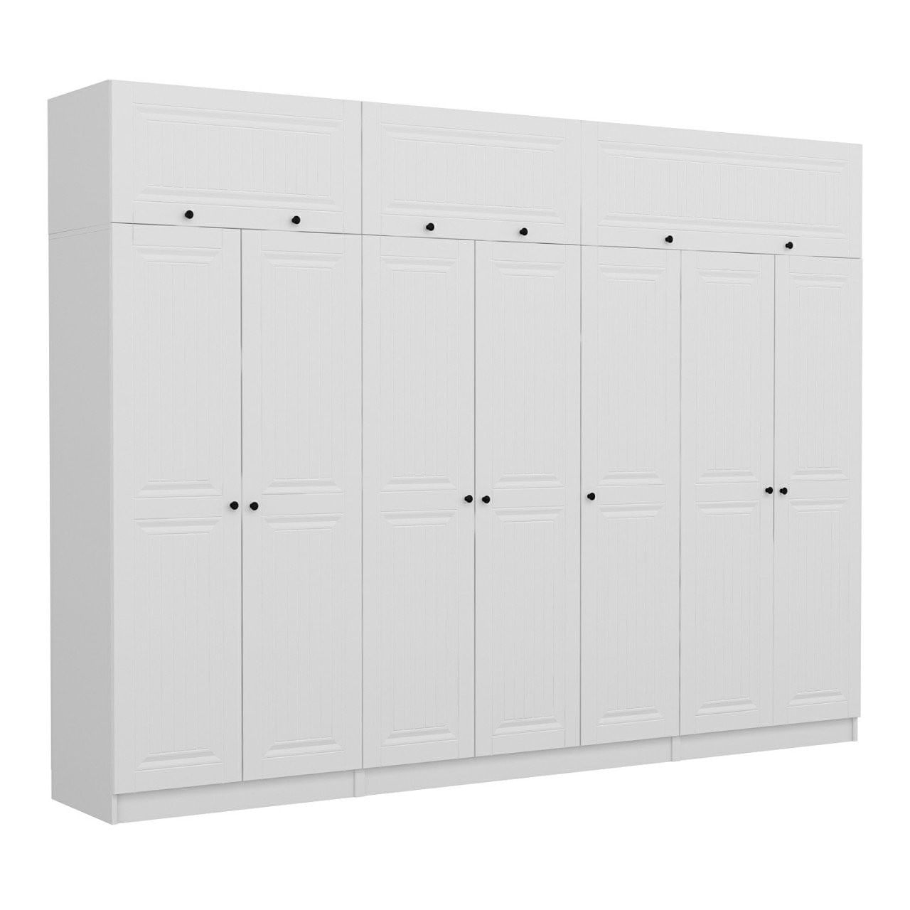 Dulap Hanah Home, PAL melaminat, 315 x 52 x 235 cm, alb, 506MNR3579 — imaginea 6