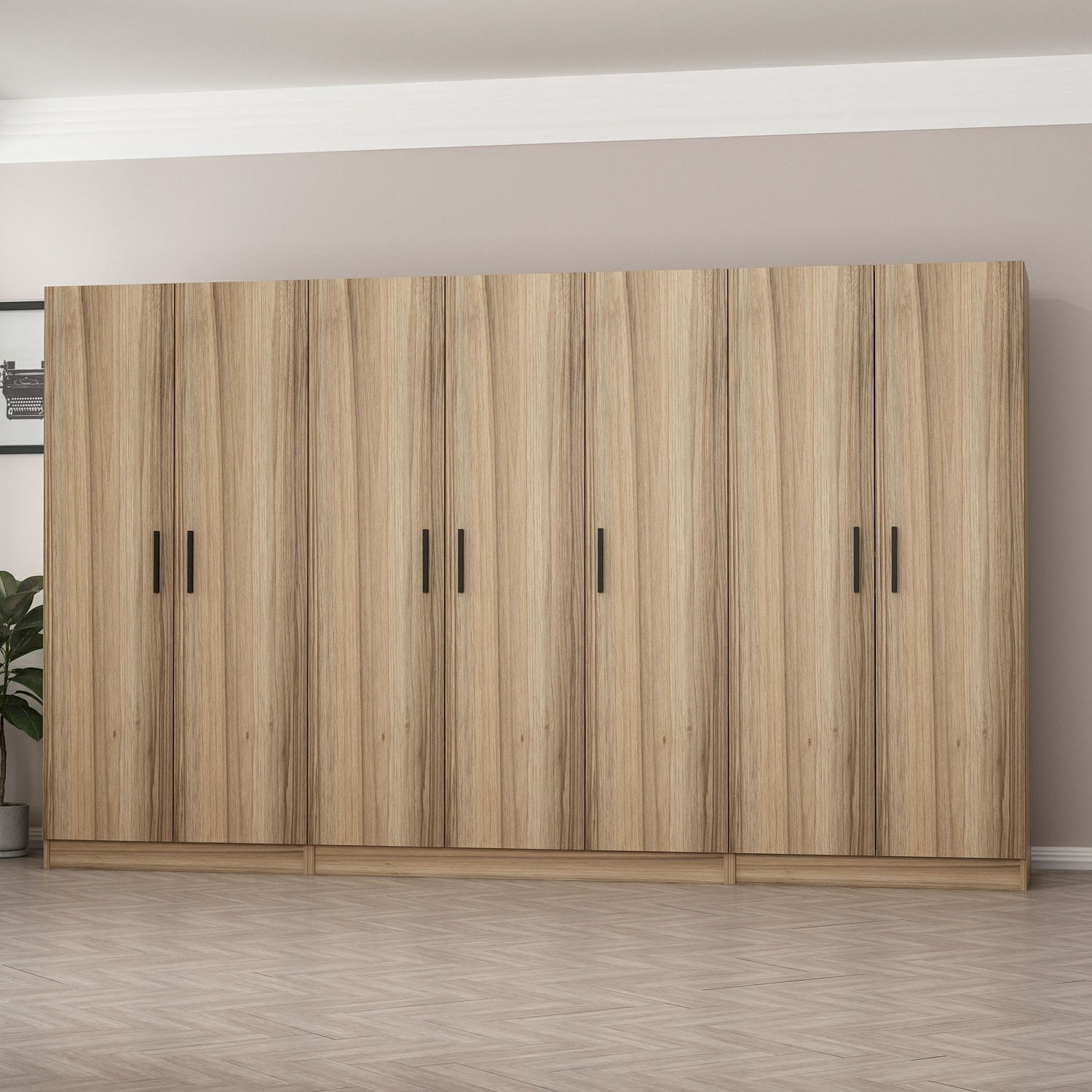 Dulap Hanah Home, PAL melaminat, 315 x 52 x 210 cm, dore, 506MNR3105 — imaginea 5