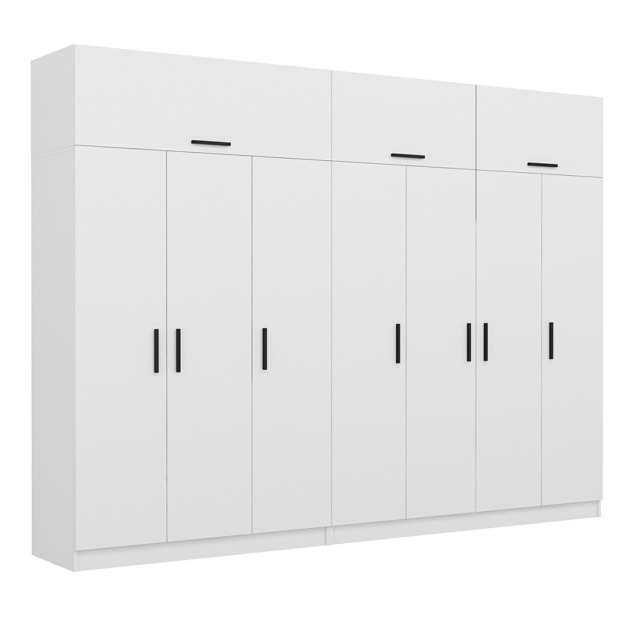 Dulap Hanah Home, PAL melaminat, 315 x 52 x 235 cm, alb, 506MNR3505 — imaginea 4