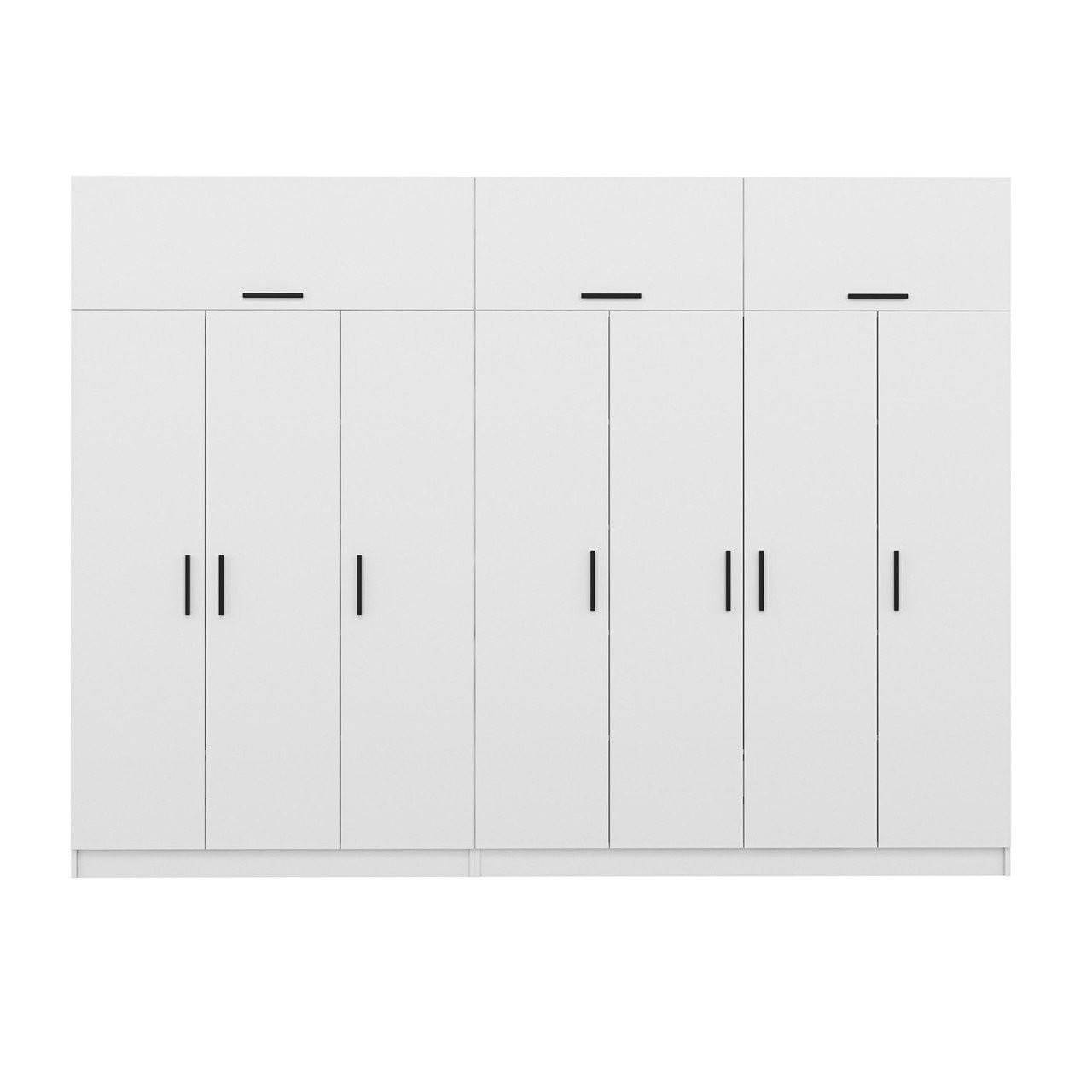 Dulap Hanah Home, PAL melaminat, 315 x 52 x 235 cm, alb, 506MNR3505 — imaginea 7