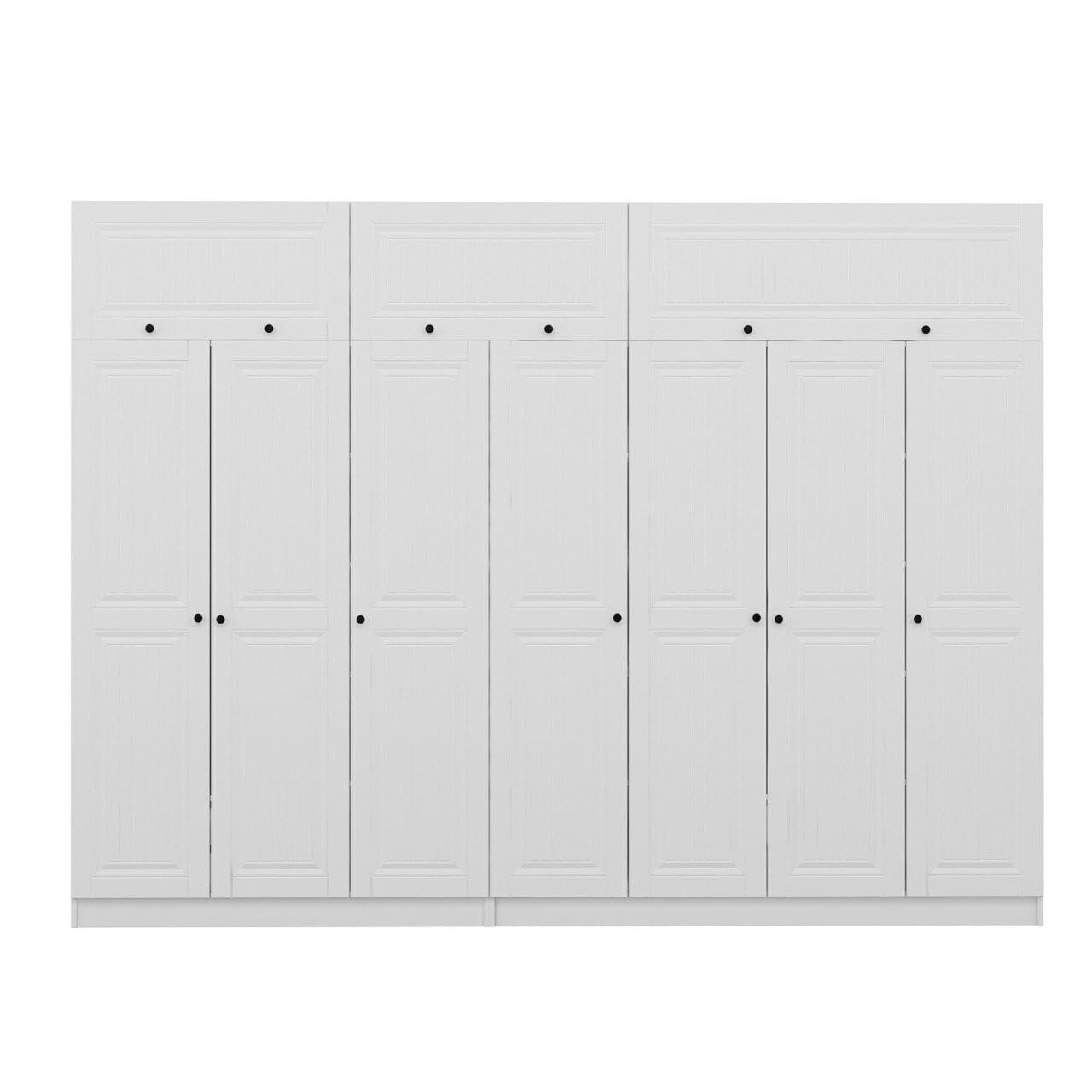 Dulap Hanah Home, PAL melaminat, 315 x 52 x 235 cm, alb, 506MNR3581 — imaginea 4
