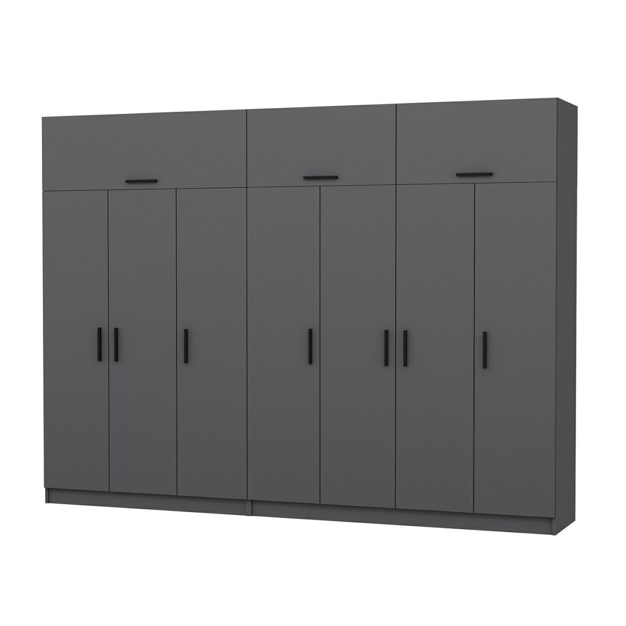 Dulap Hanah Home, PAL melaminat, 315 x 52 x 255 cm, antracit, 506MNR3562 — imaginea 5