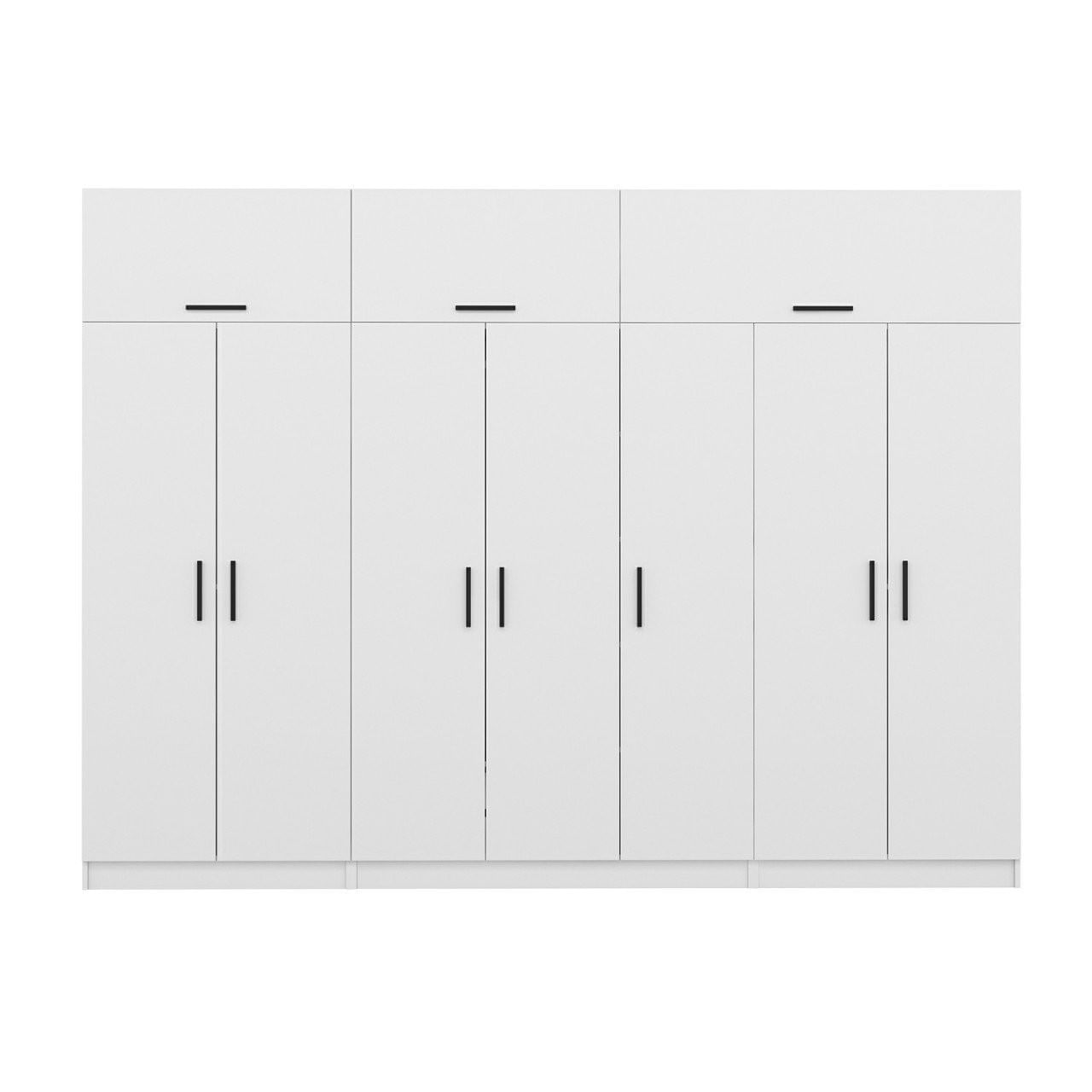 Dulap Hanah Home, PAL melaminat, 315 x 52 x 255 cm, alb, 506MNR3504 — imaginea 2