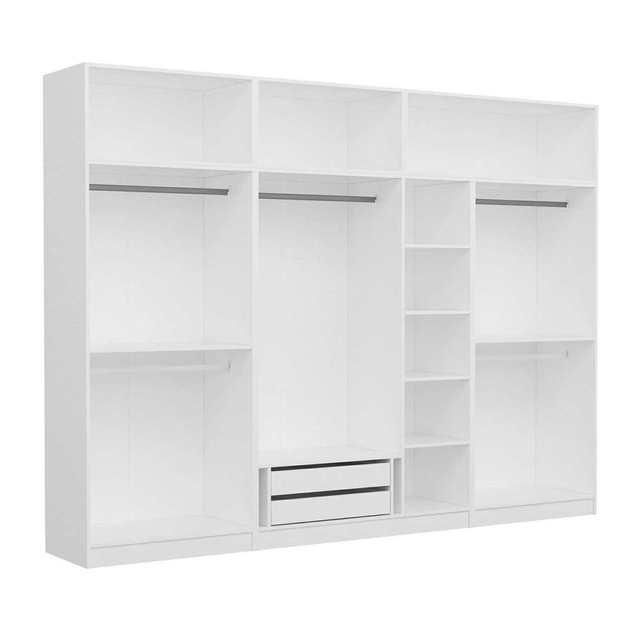 Dulap Hanah Home, PAL melaminat, 315 x 52 x 255 cm, alb, 506MNR3504 — imaginea 4