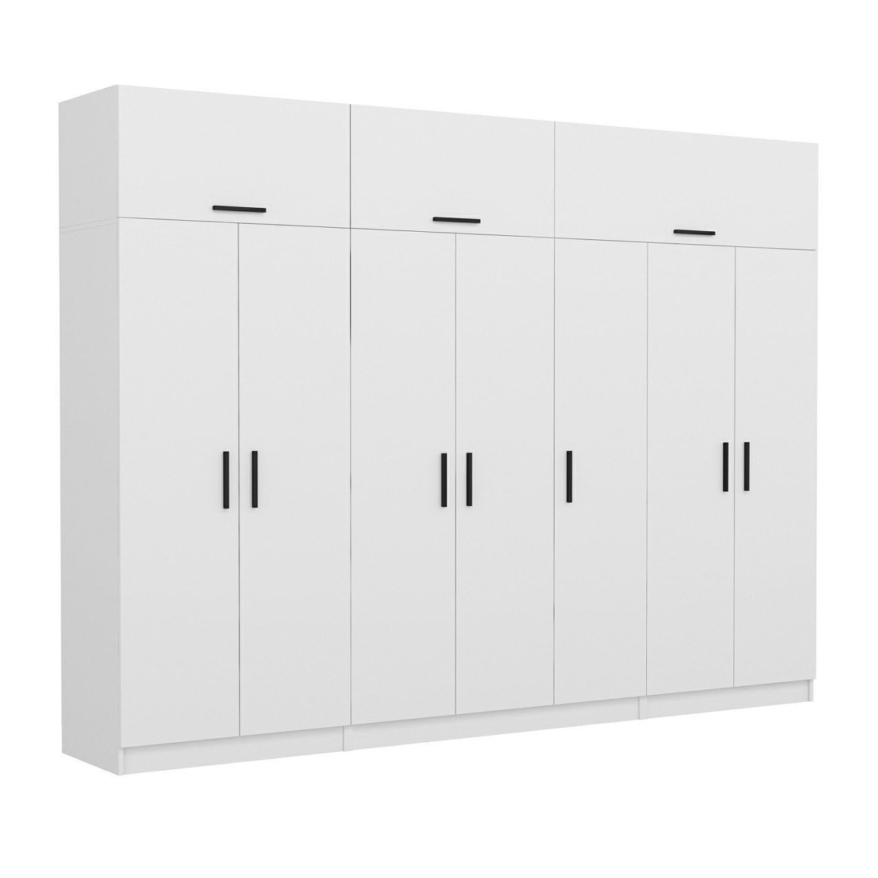 Dulap Hanah Home, PAL melaminat, 315 x 52 x 255 cm, alb, 506MNR3504 — imaginea 5