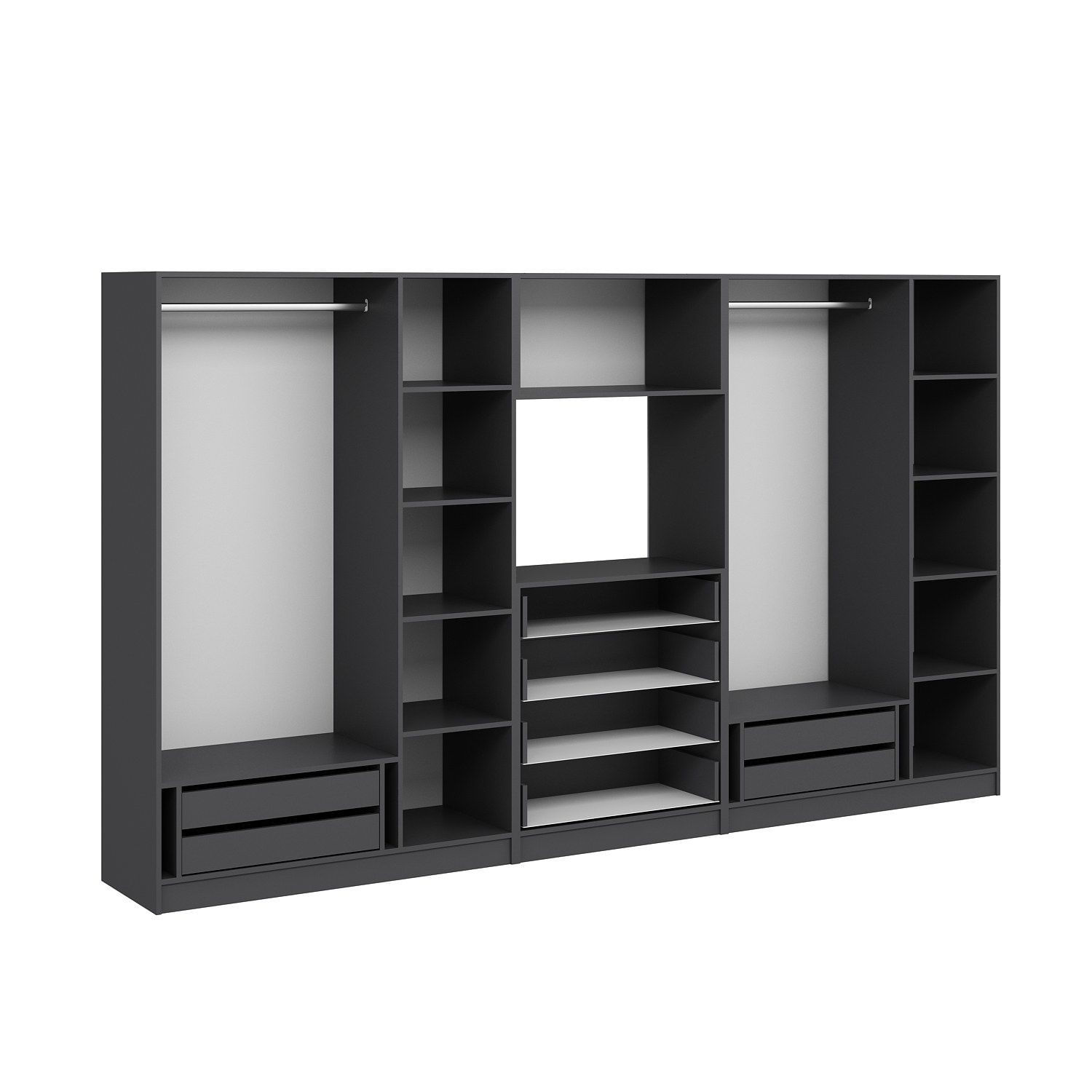 Dulap Hanah Home, PAL melaminat, 360 x 52 x 210 cm, antracit, 506MNR3591 — imaginea 6