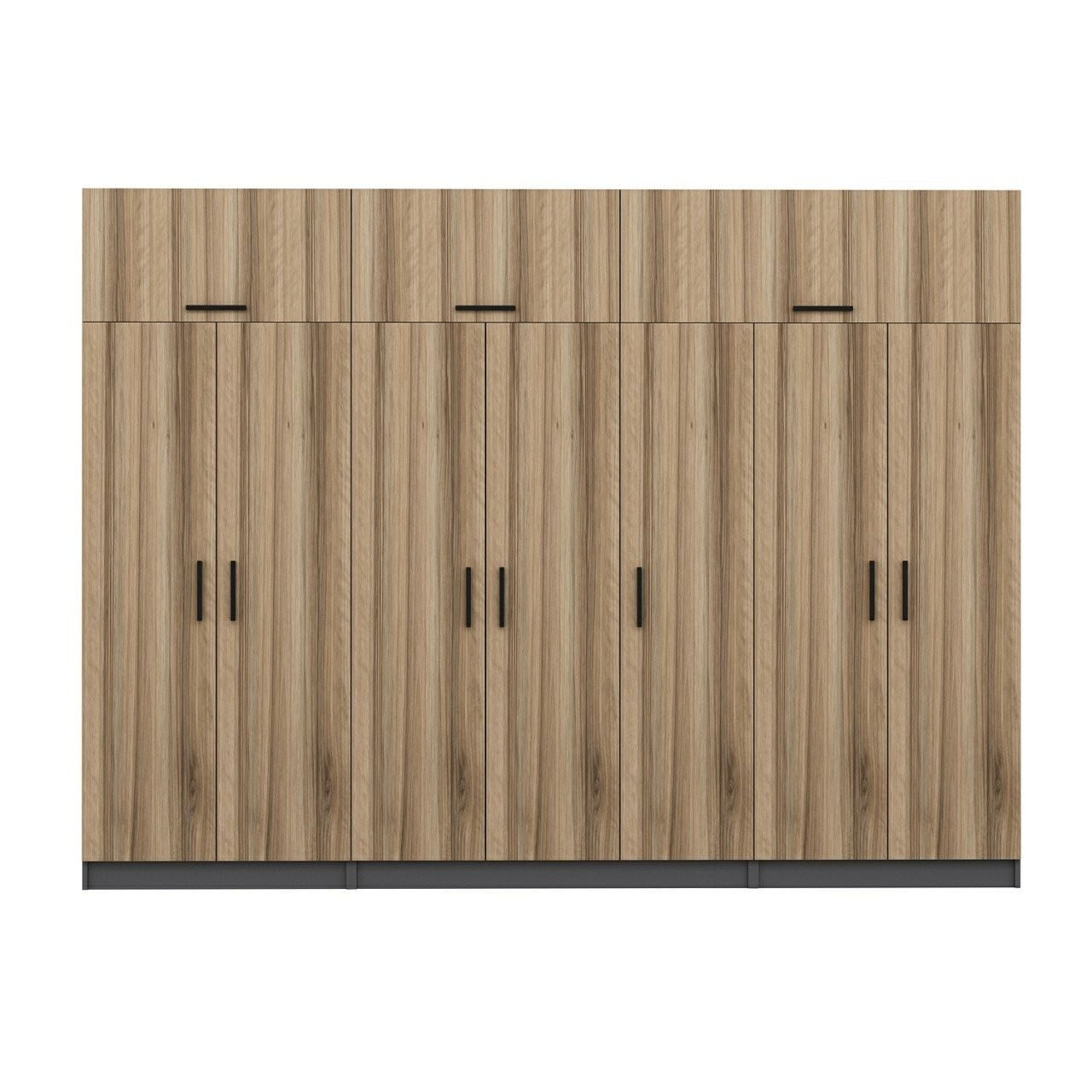Dulap Hanah Home, PAL melaminat, 315 x 52 x 255 cm, nuc/antracit, 506MNR3546 — imaginea 2
