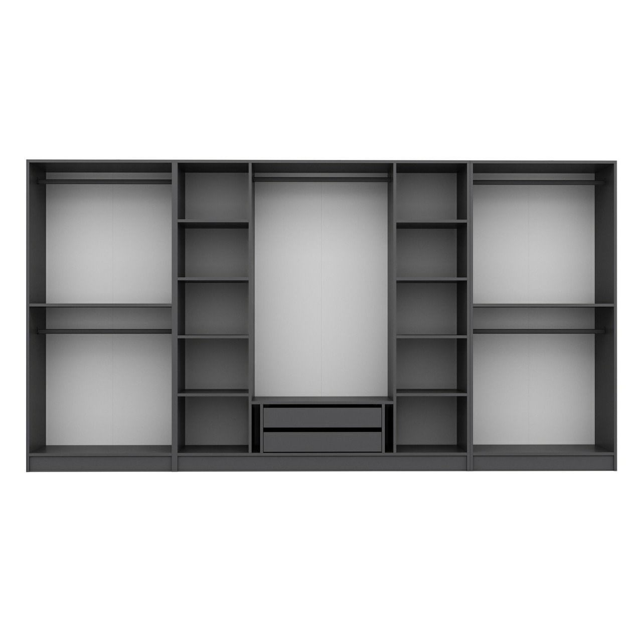 Dulap Hanah Home, PAL melaminat, 360 x 52 x 210 cm, antracit, 506MNR2770 — imaginea 2