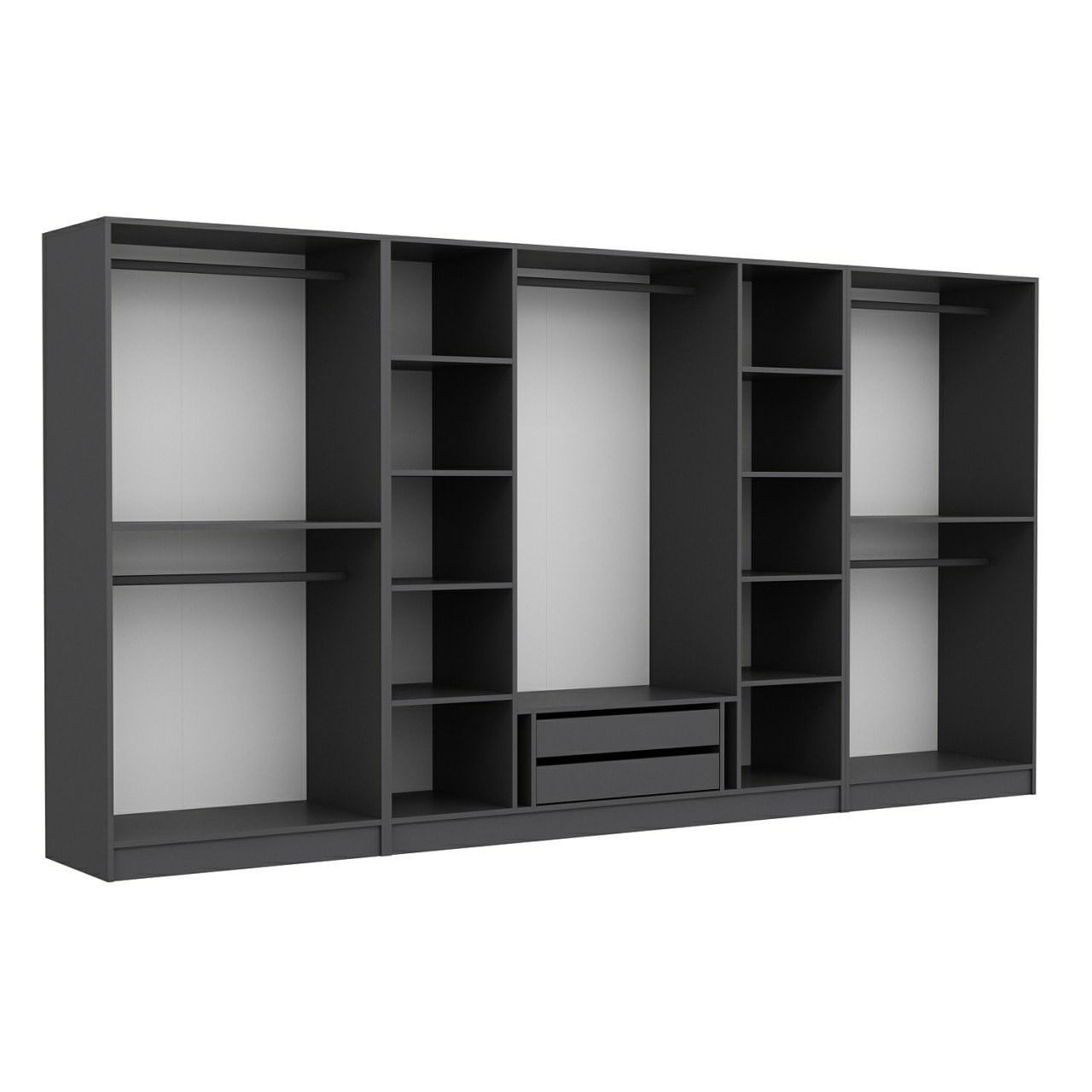Dulap Hanah Home, PAL melaminat, 360 x 52 x 210 cm, antracit, 506MNR2770 — imaginea 5