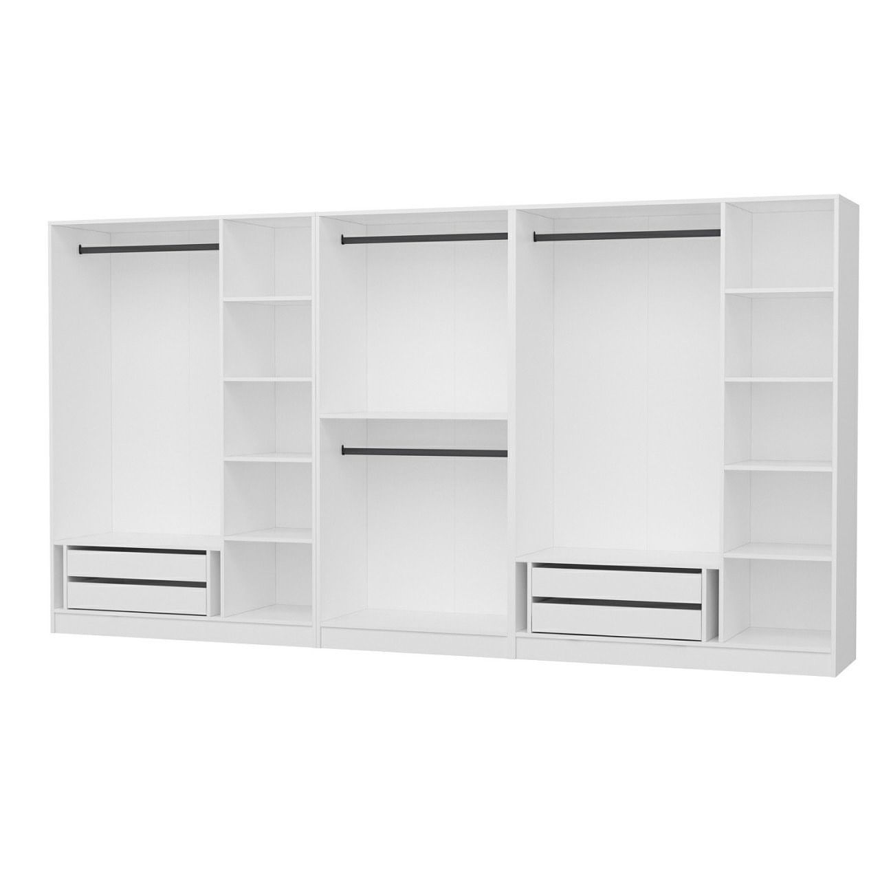 Dulap Hanah Home, PAL melaminat, 360 x 52 x 210 cm, alb, 506MNR2776 — imaginea 4