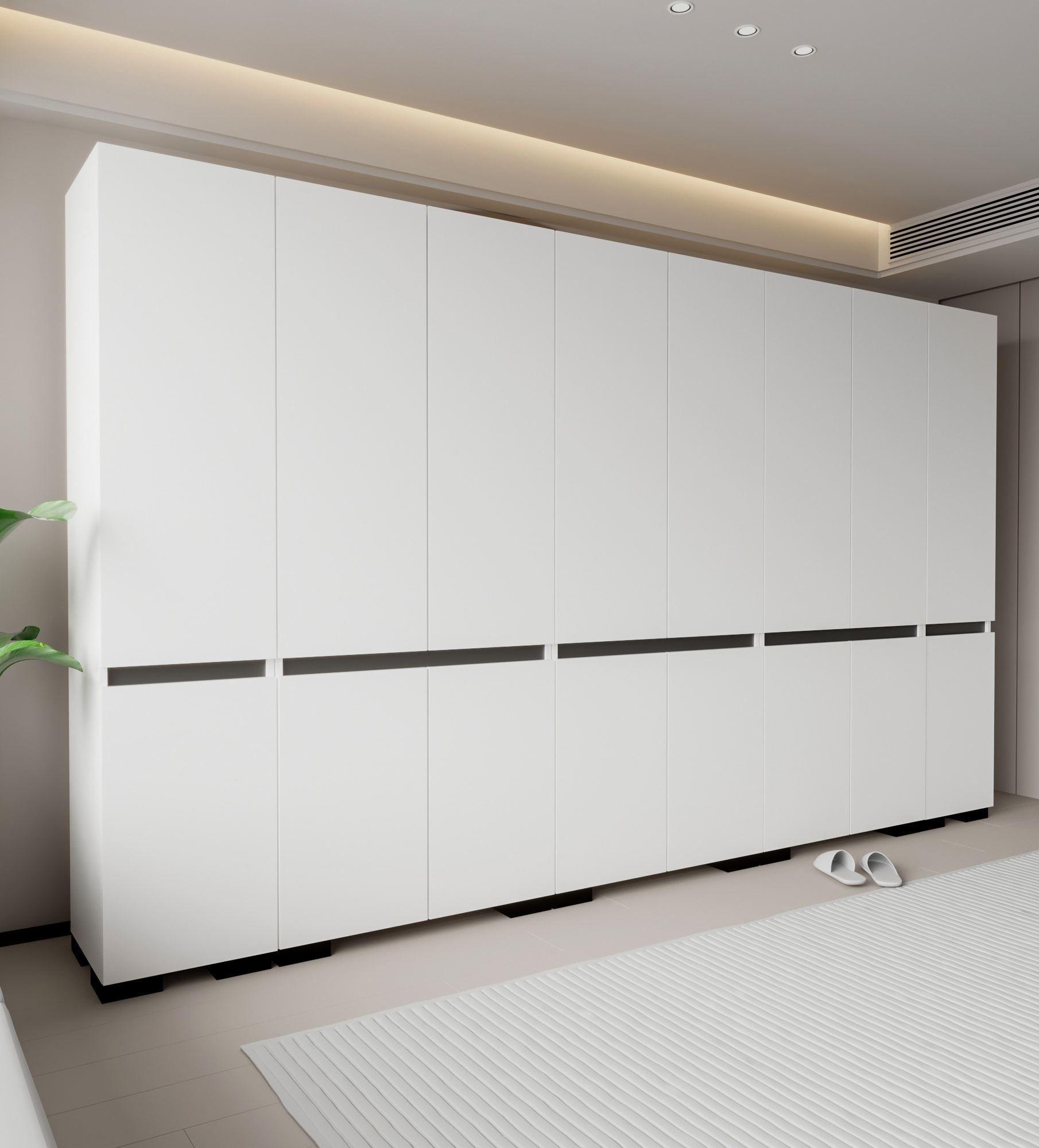 Dulap Hanah Home, PAL melaminat, 360 x 52 x 210 cm, alb/antracit, 469ORN1131 — imaginea 4