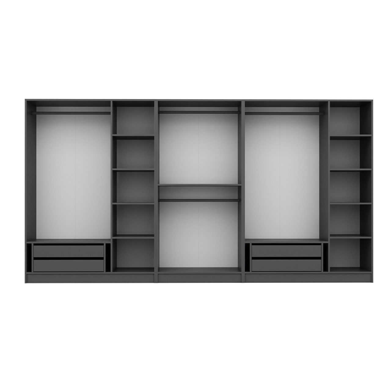 Dulap Hanah Home, PAL melaminat, 360 x 52 x 190 cm, antracit, 506MNR2773 — imaginea 2