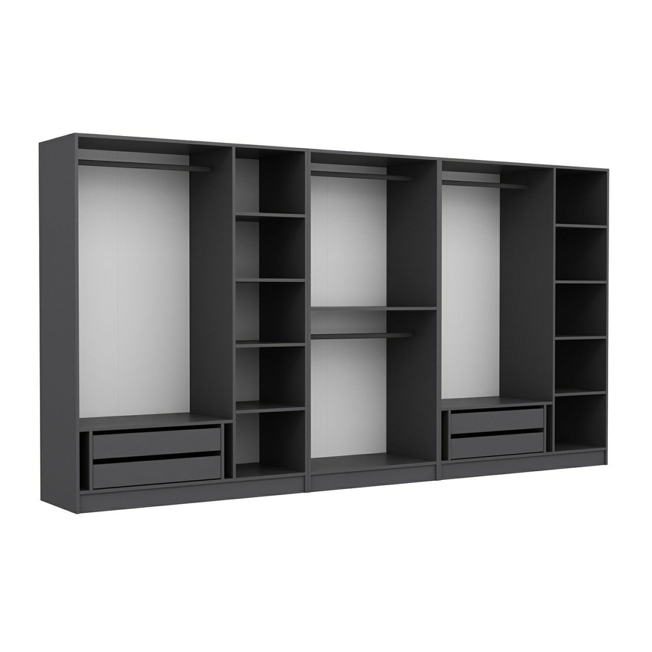 Dulap Hanah Home, PAL melaminat, 360 x 52 x 190 cm, antracit, 506MNR2773 — imaginea 7