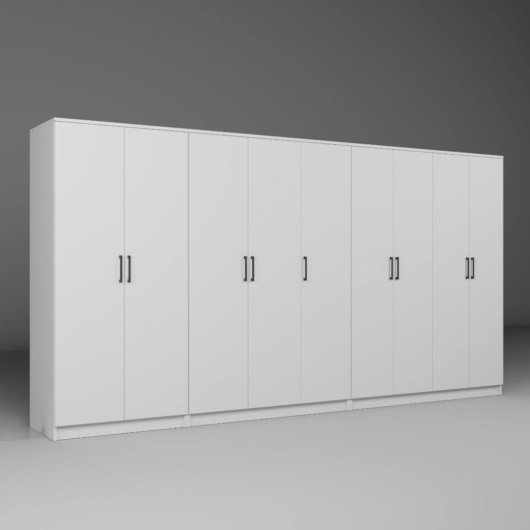 Dulap Hanah Home, PAL melaminat, 340 x 51.8 x 180 cm, alb, 350MWD1166 — imaginea 4