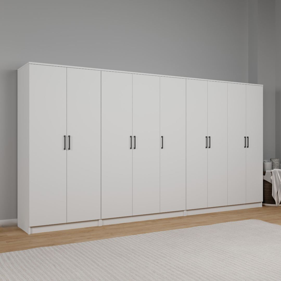 Dulap Hanah Home, PAL melaminat, 340 x 51.8 x 180 cm, alb, 350MWD1166 — imaginea 5