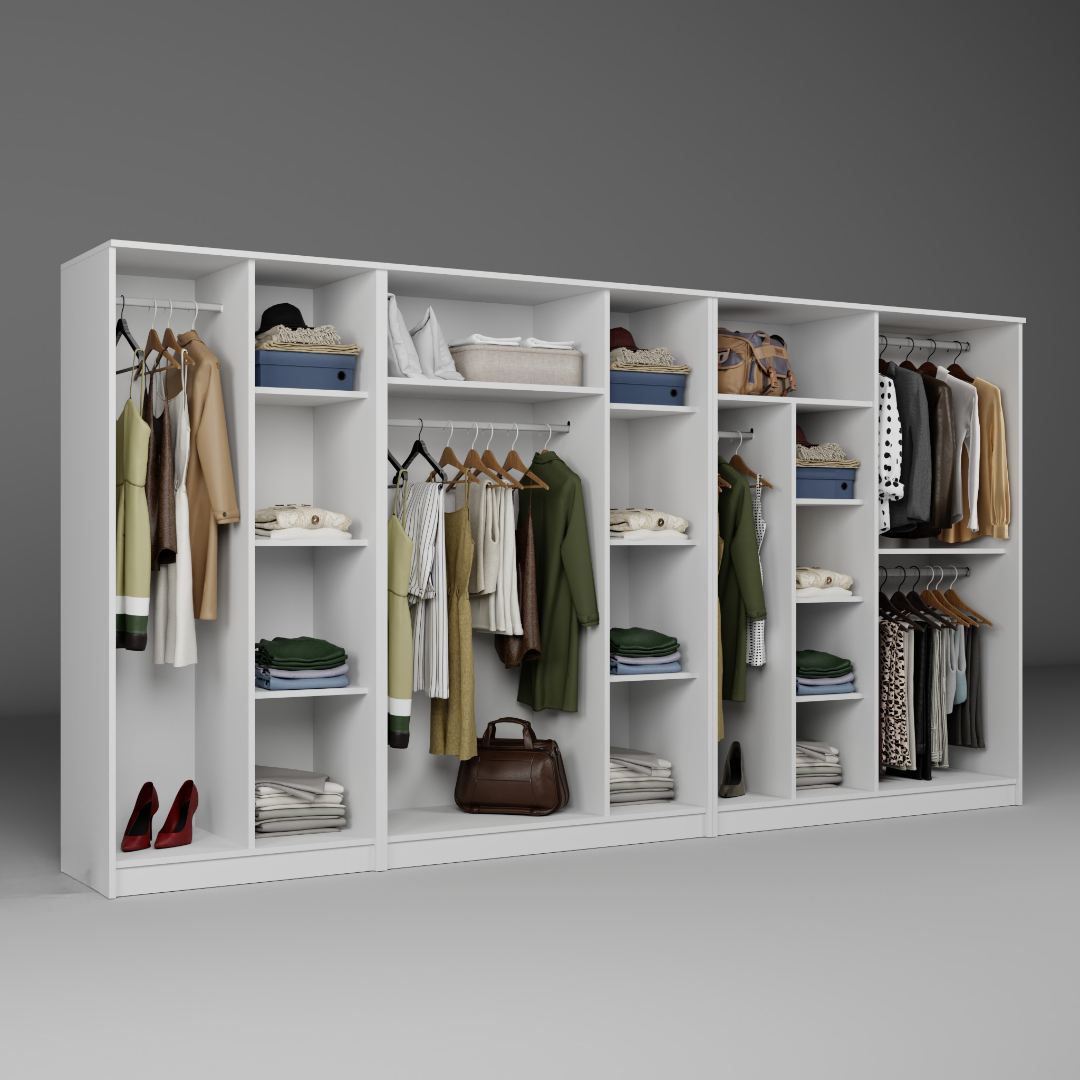 Dulap Hanah Home, PAL melaminat, 340 x 51.8 x 180 cm, alb, 350MWD1166 — imaginea 6