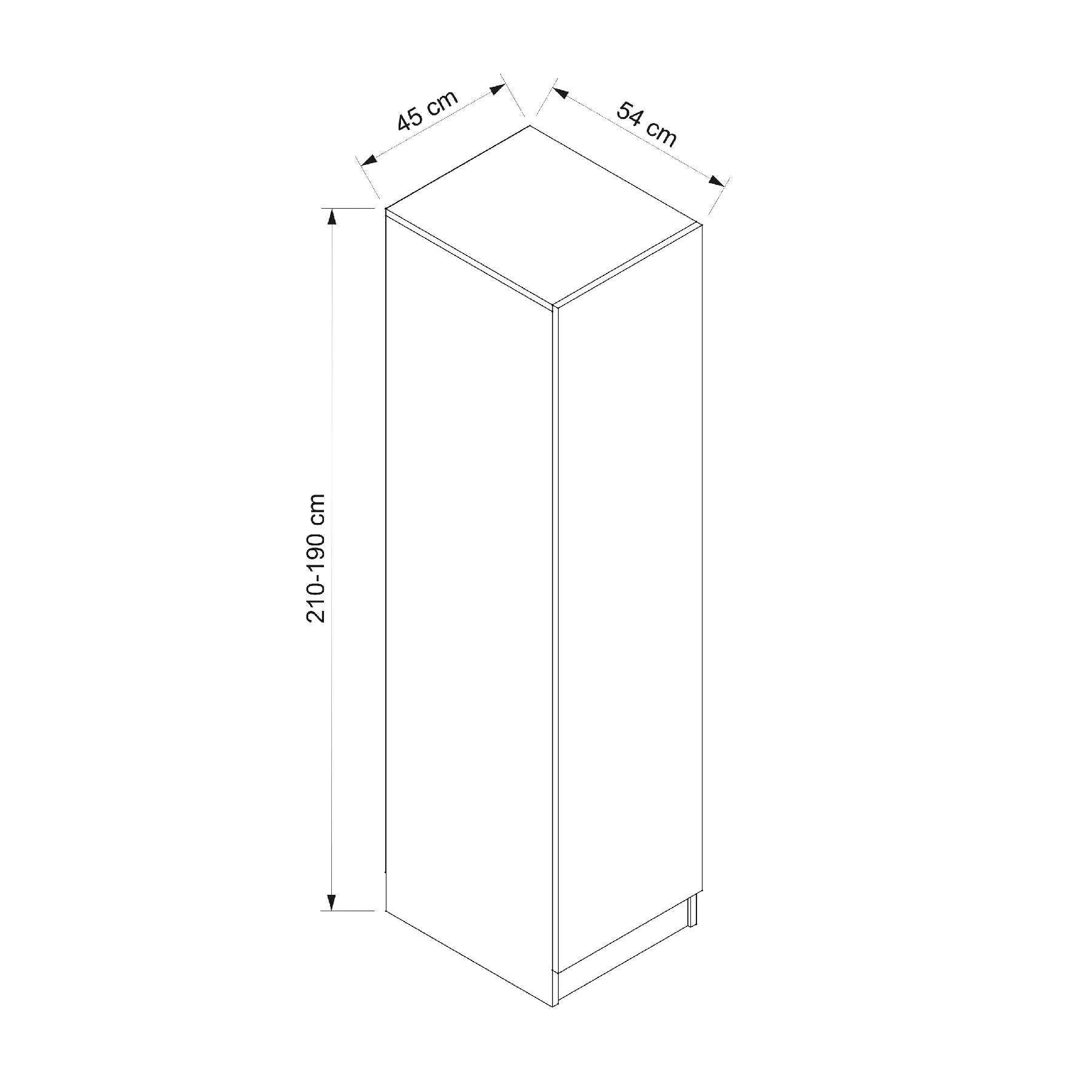 Dulap Hanah Home, PAL melaminat, 45 x 52 x 210 cm, alb/fume, 506MNR3638 — imaginea 4