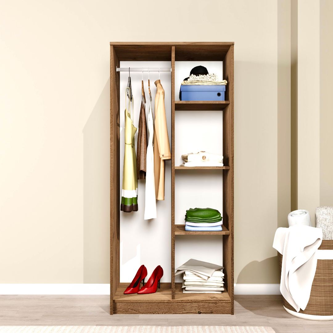 Dulap Hanah Home, PAL melaminat, 80 x 51.8 x 180 cm, atlantic pine, 350MWD1133 — imaginea 8