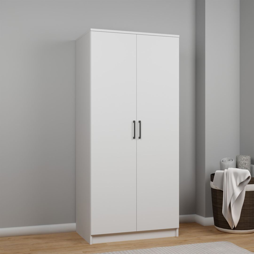 Dulap Hanah Home, PAL melaminat, 80 x 51.8 x 180 cm, alb, 350MWD1134 — imaginea 7