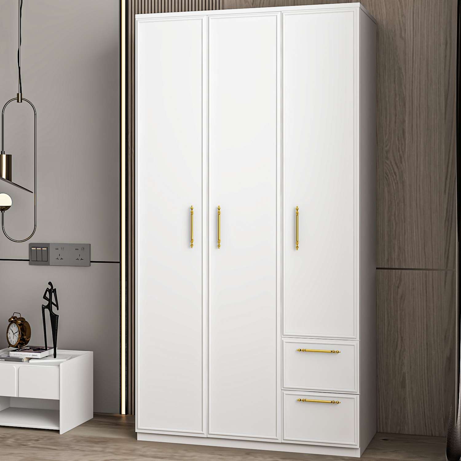 Dulap Hanah Home, PAL melaminat, 90 x 45 x 171.8 cm, alb, 382NRC2205 — imaginea 4
