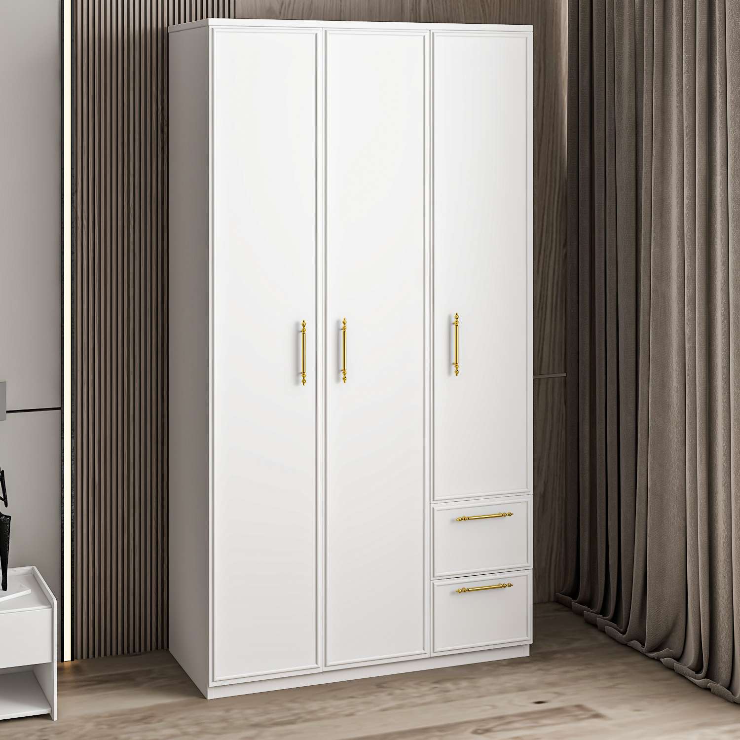 Dulap Hanah Home, PAL melaminat, 90 x 45 x 171.8 cm, alb, 382NRC2205 — imaginea 6