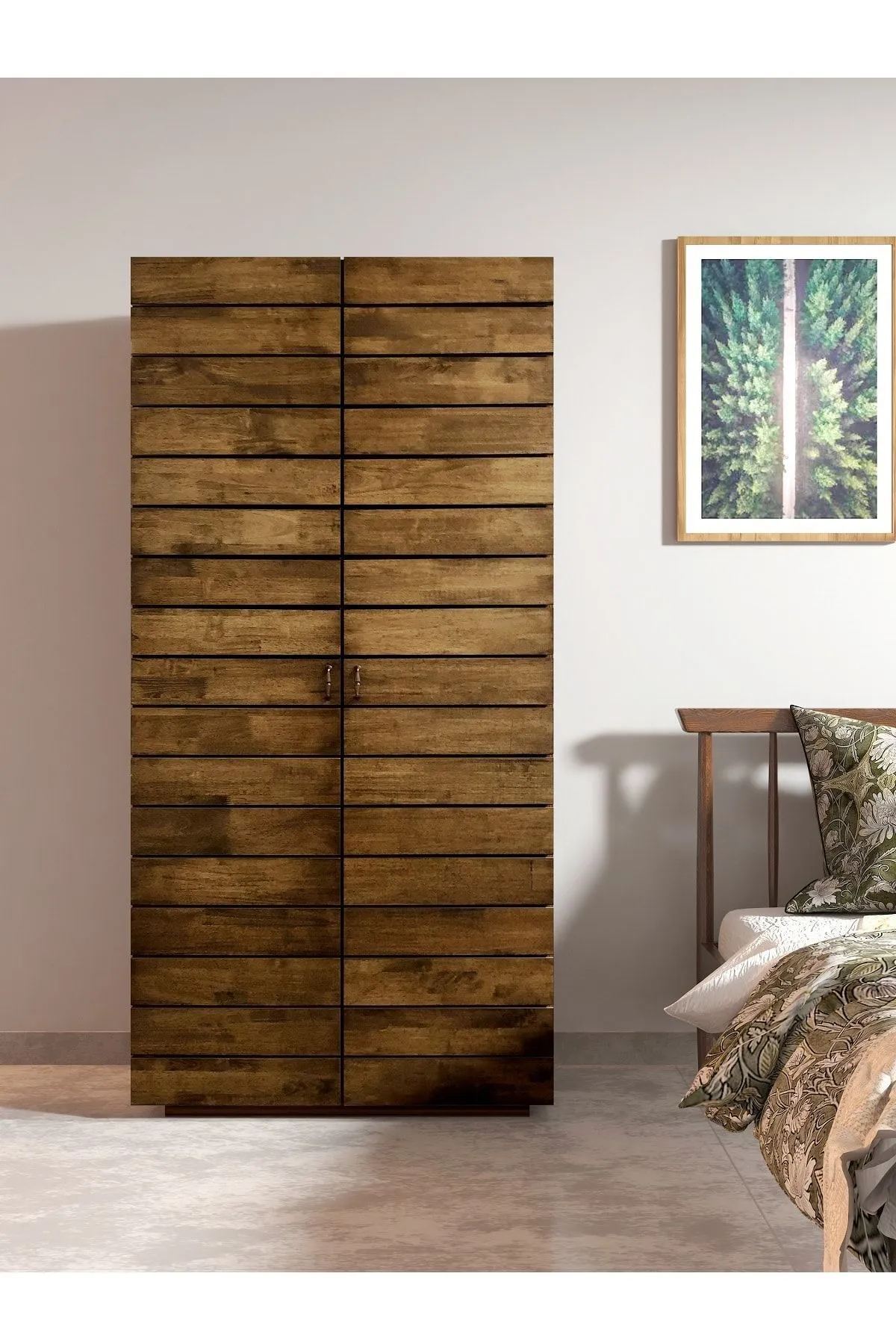 Dulap Hanah Home, PAL melaminat, 90 x 48 x 187 cm, maro, 167RAB1131 — imaginea 3