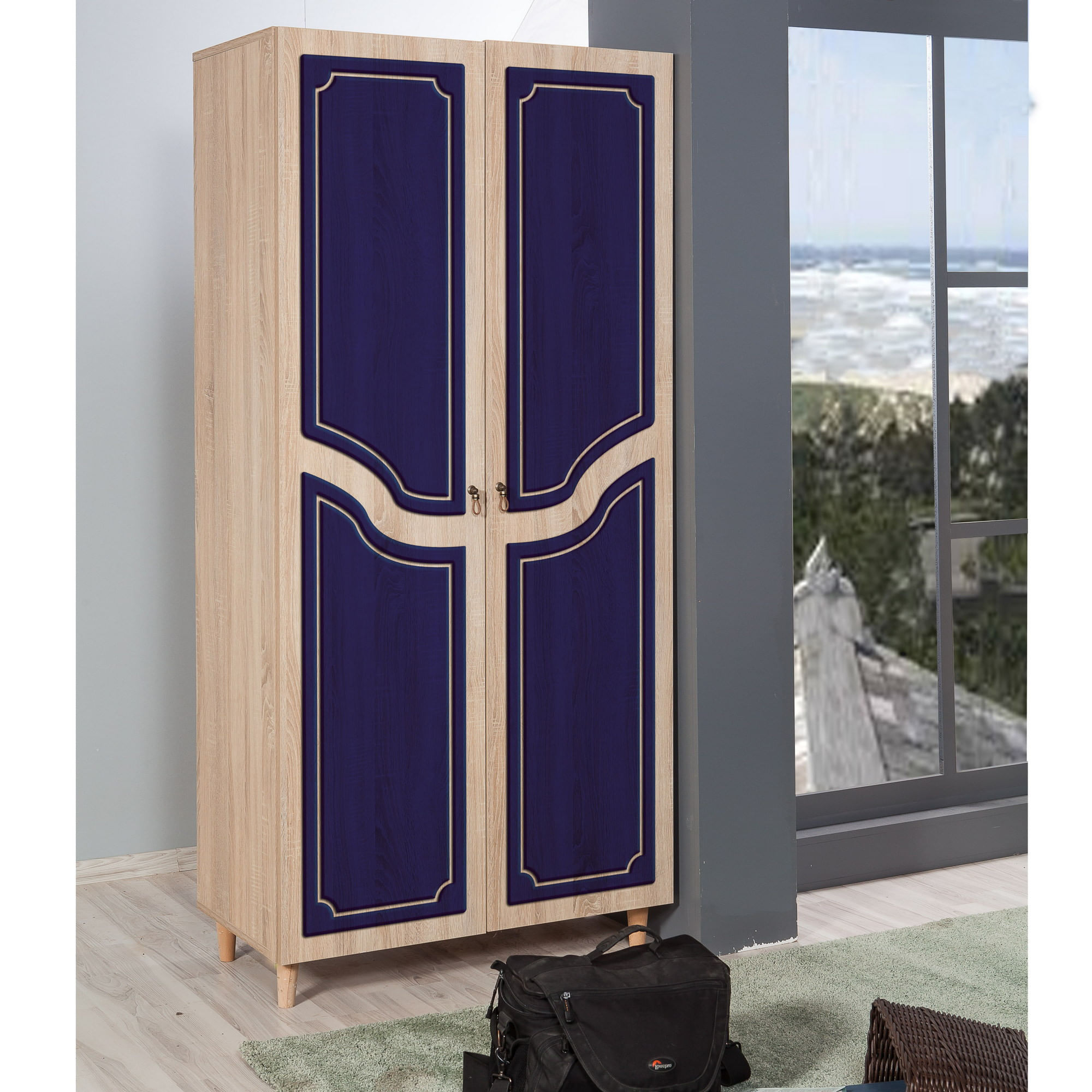 Dulap Hanah Home, PAL melaminat, 90 x 52 x 192 cm, stejar sonoma, 869VEL4236 — imaginea 4