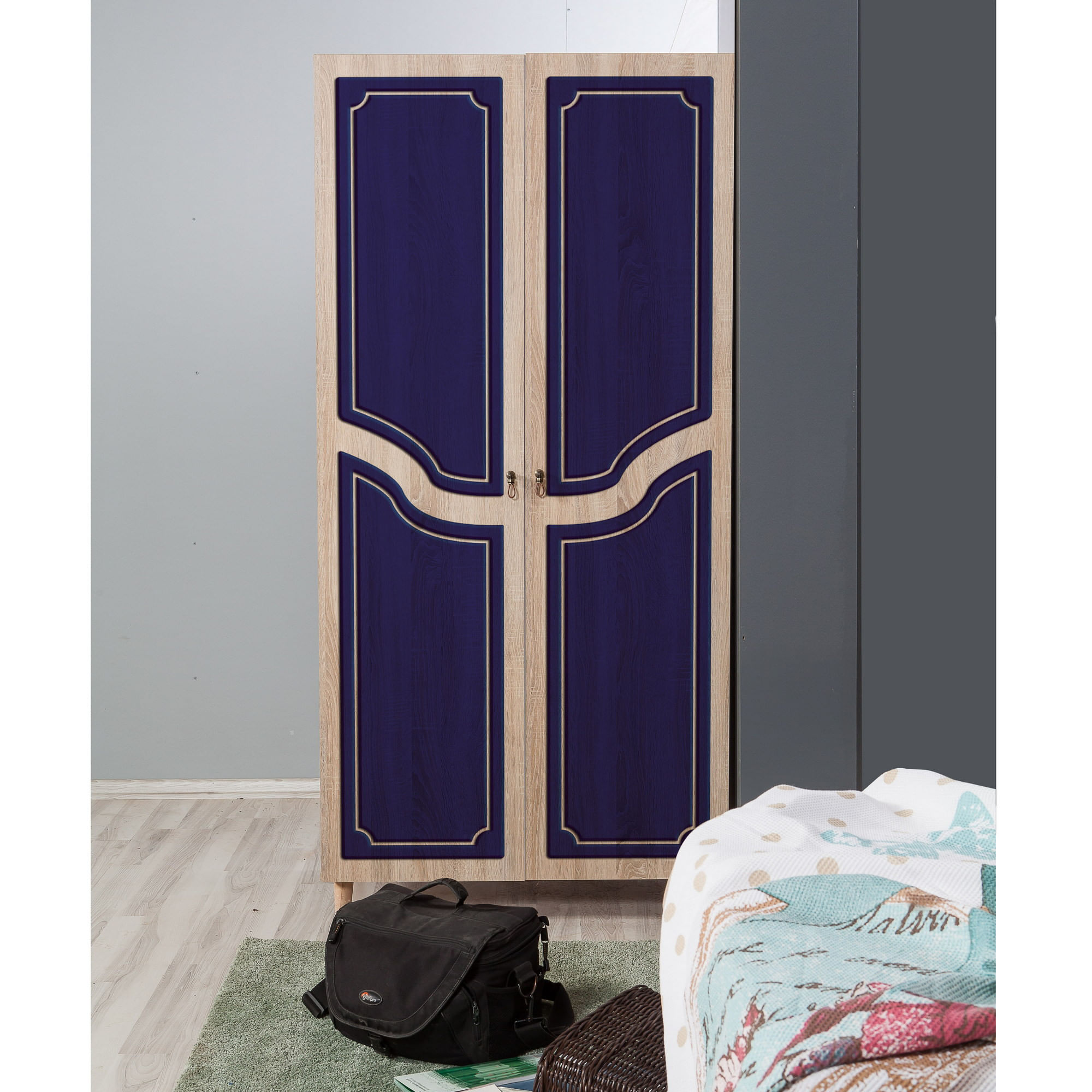 Dulap Hanah Home, PAL melaminat, 90 x 52 x 192 cm, stejar sonoma, 869VEL4236 — imaginea 8