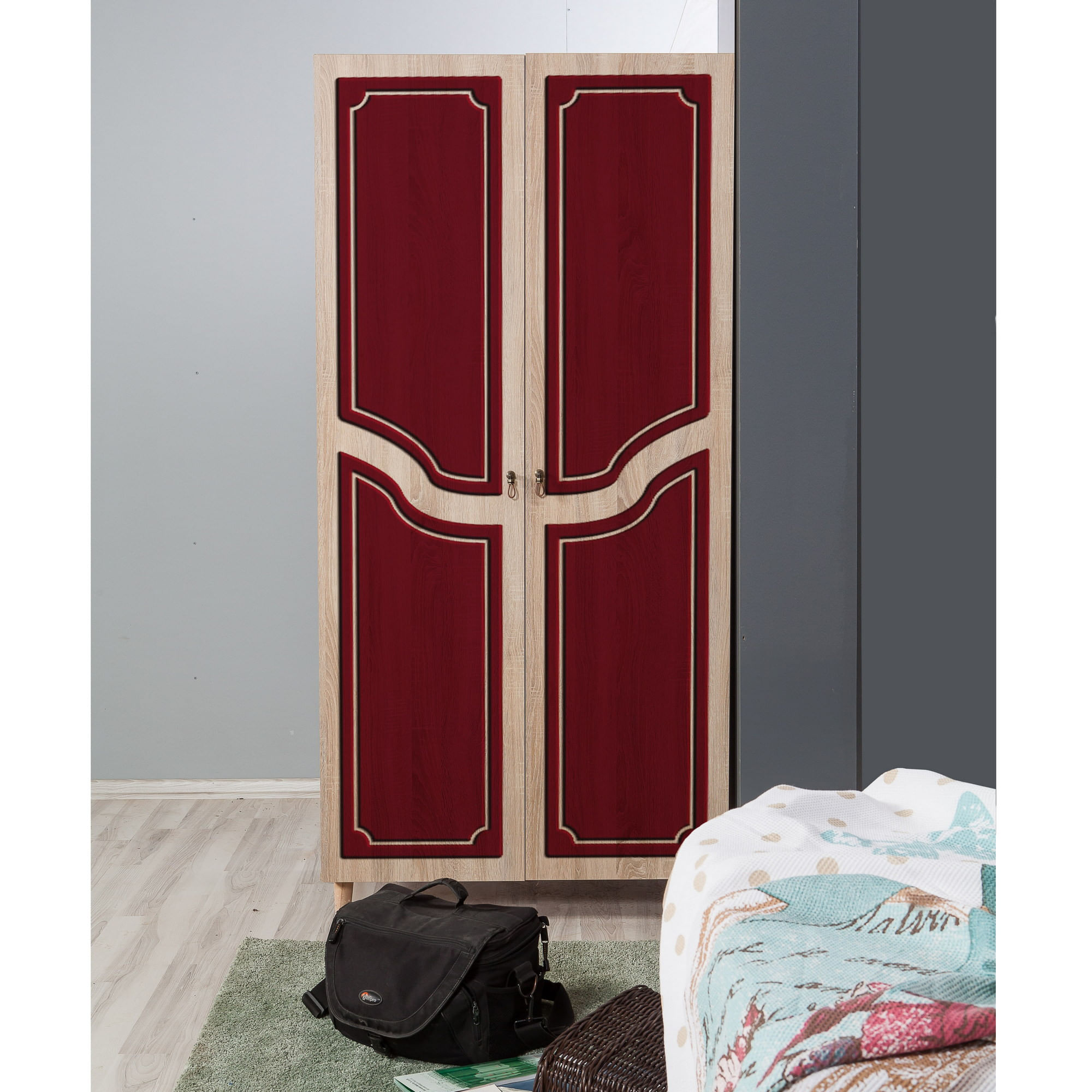 Dulap Hanah Home, PAL melaminat, 90 x 52 x 192 cm, stejar sonoma, 869VEL4237 — imaginea 7