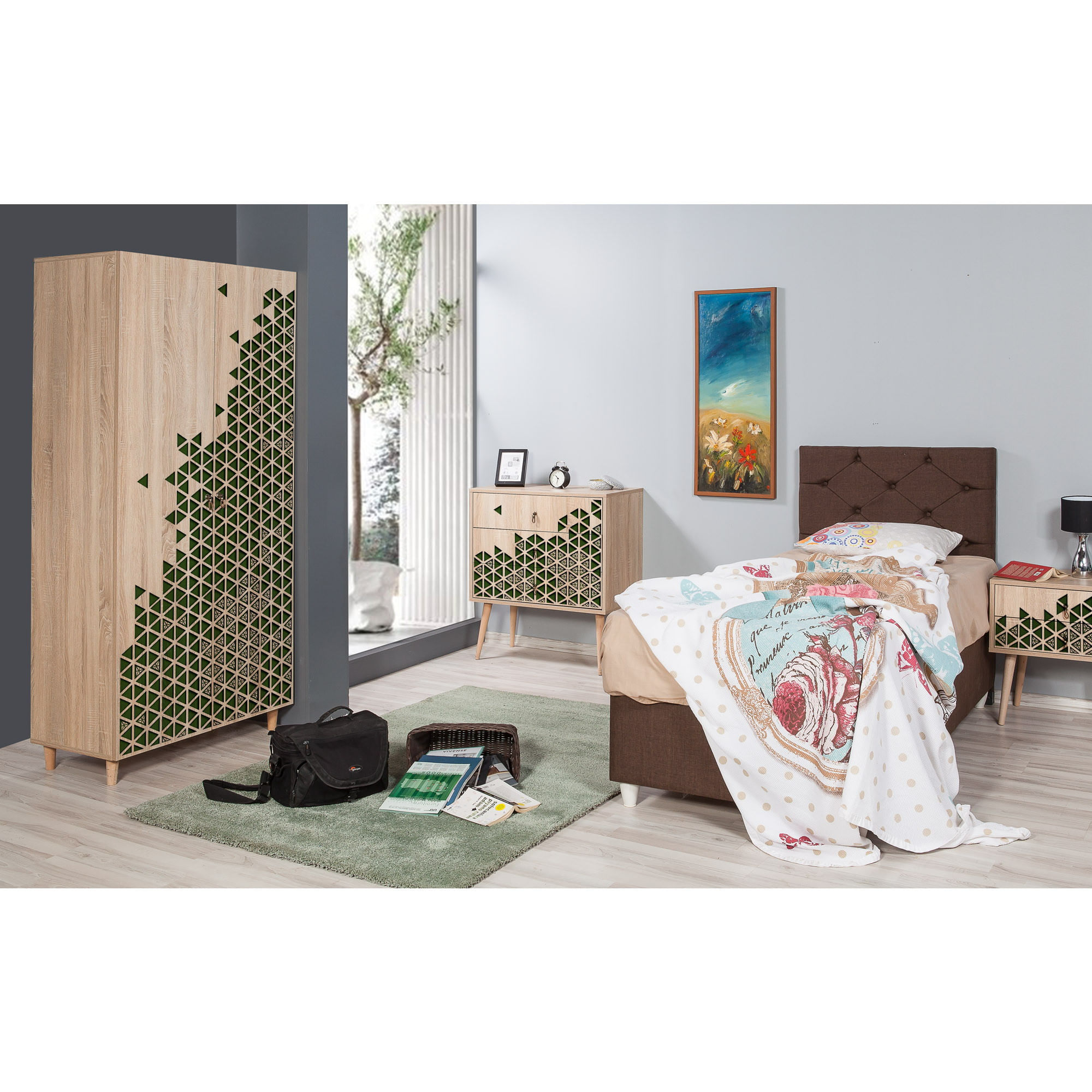 Dulap Hanah Home, PAL melaminat, 90 x 52 x 192 cm, stejar sonoma, 869VEL4230 — imaginea 2