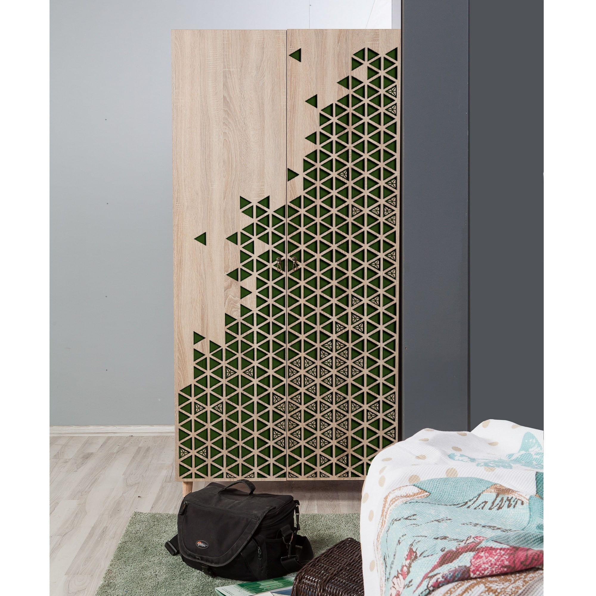 Dulap Hanah Home, PAL melaminat, 90 x 52 x 192 cm, stejar sonoma, 869VEL4230 — imaginea 4