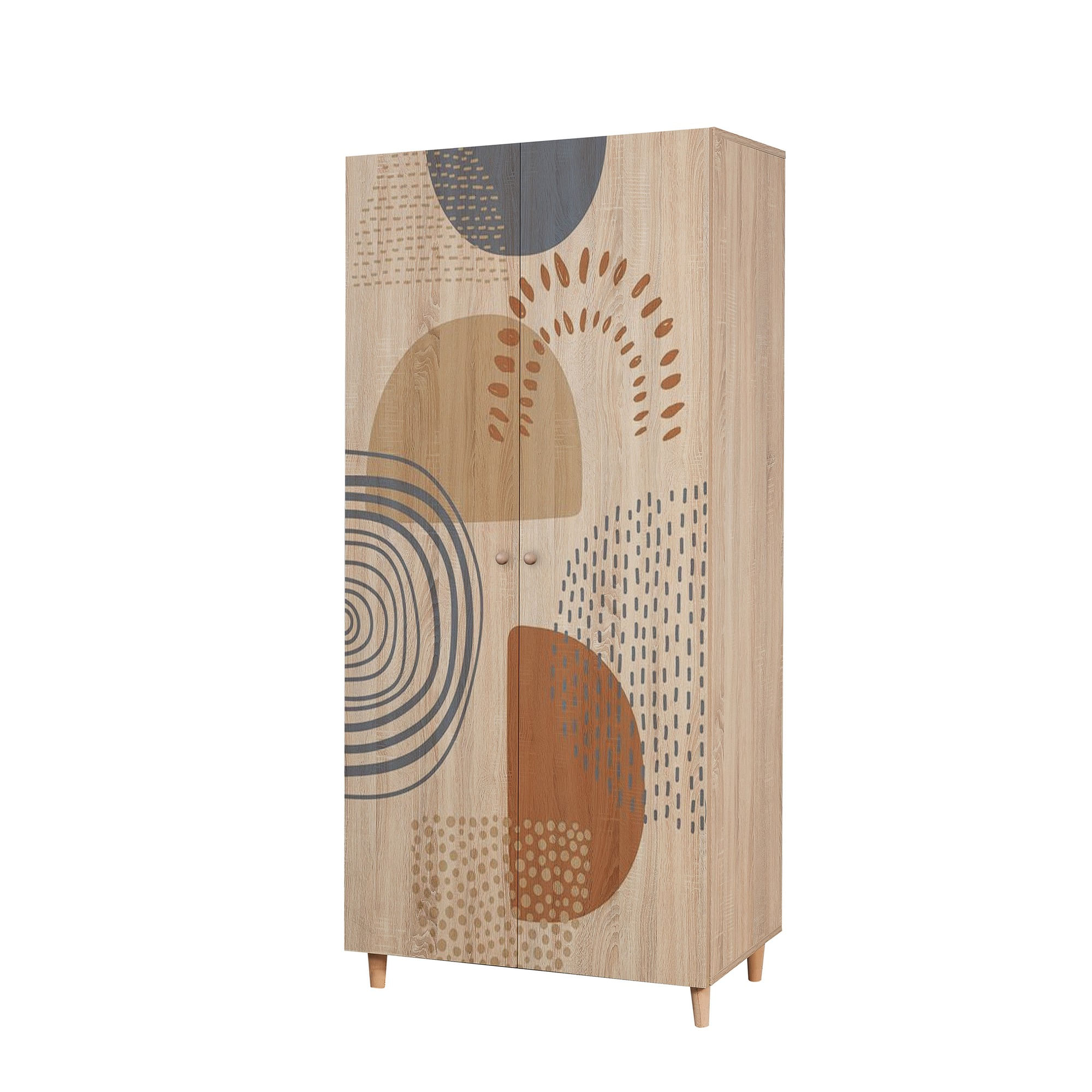 Dulap Hanah Home, PAL melaminat, 90 x 52 x 192 cm, stejar sonoma, lemn masiv, 869VEL8682 — imaginea 2