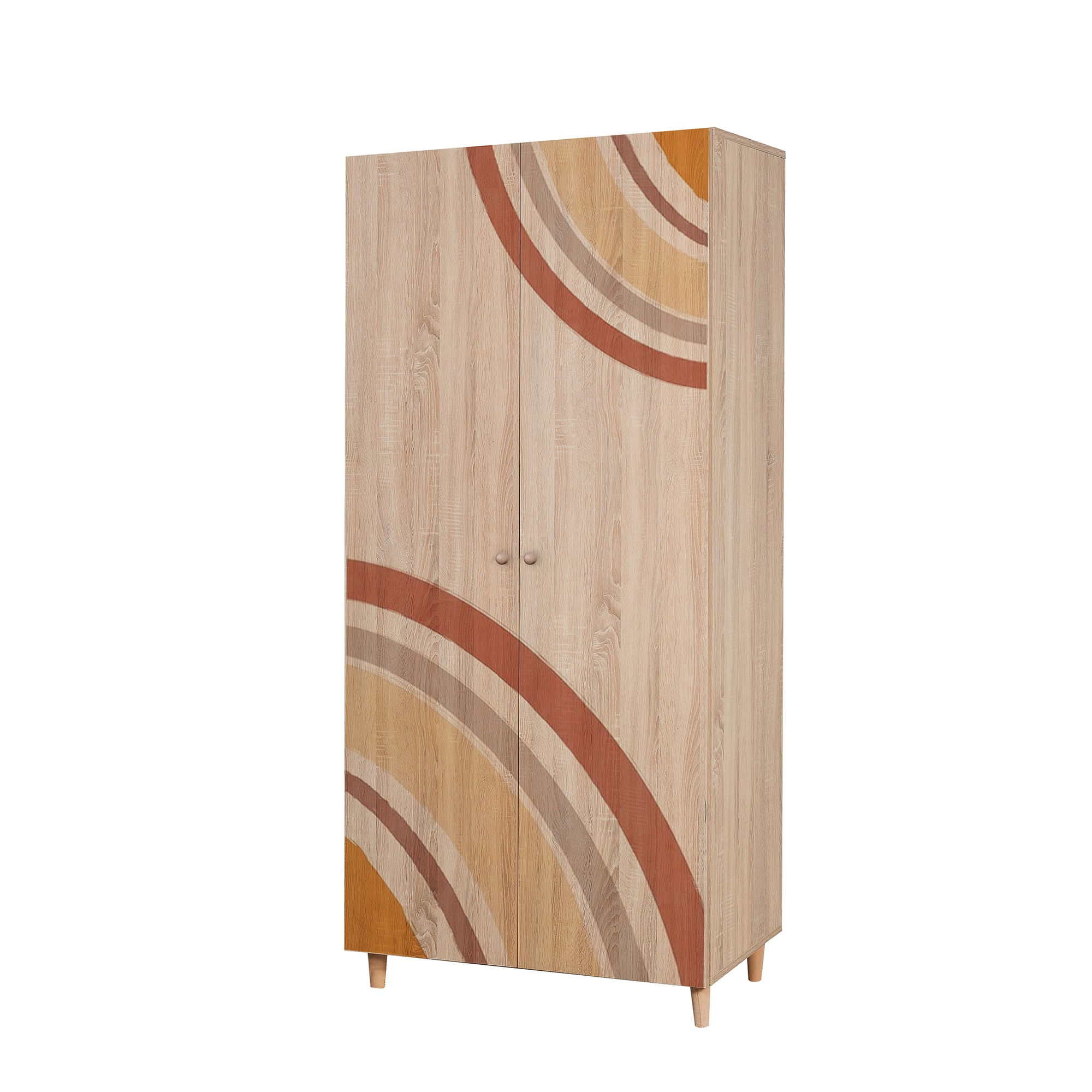Dulap Hanah Home, PAL melaminat, 90 x 52 x 192 cm, stejar sonoma, lemn masiv, 869VEL8685 — imaginea 2
