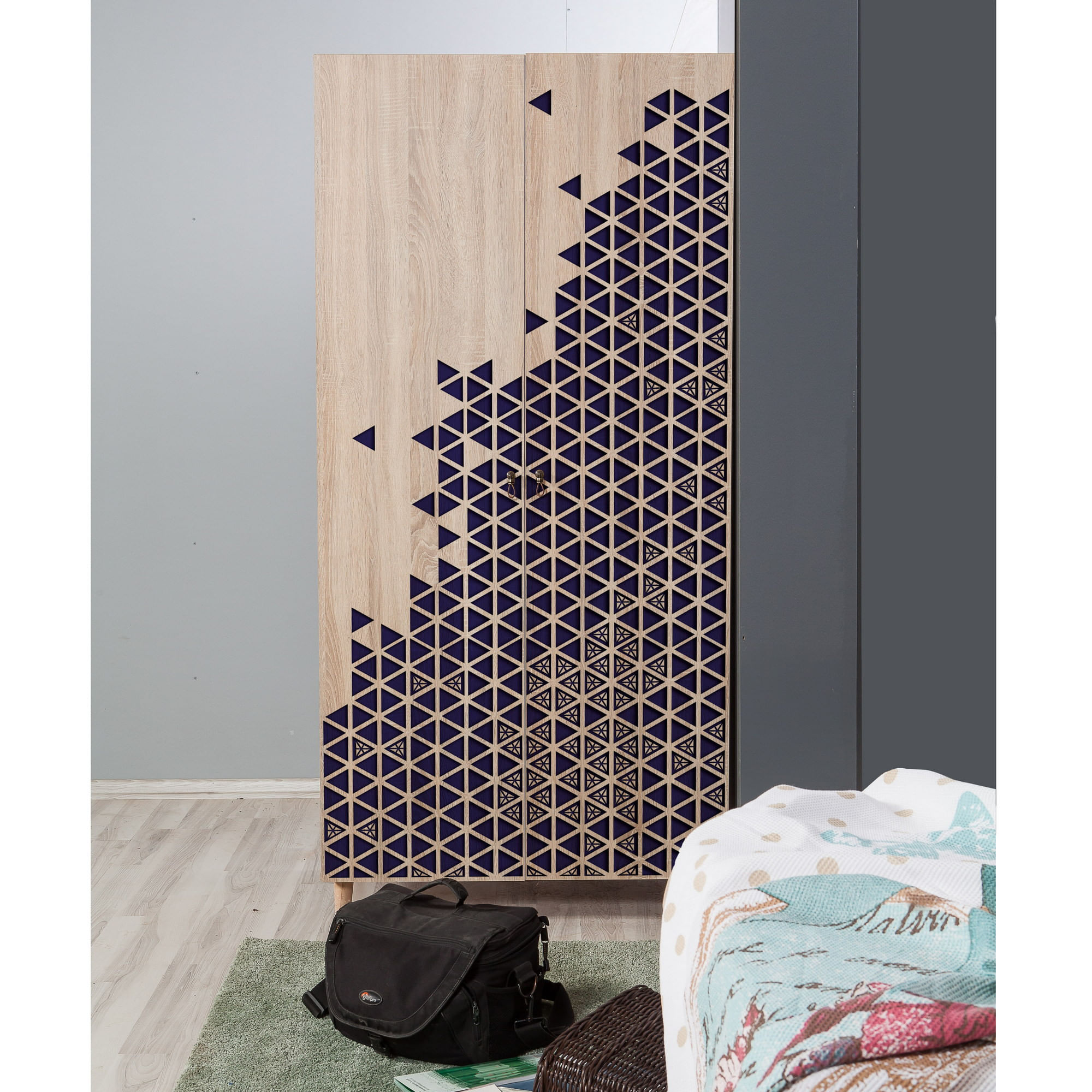 Dulap Hanah Home, PAL melaminat, 90 x 52 x 192 cm, stejar sonoma, 869VEL4232 — imaginea 5