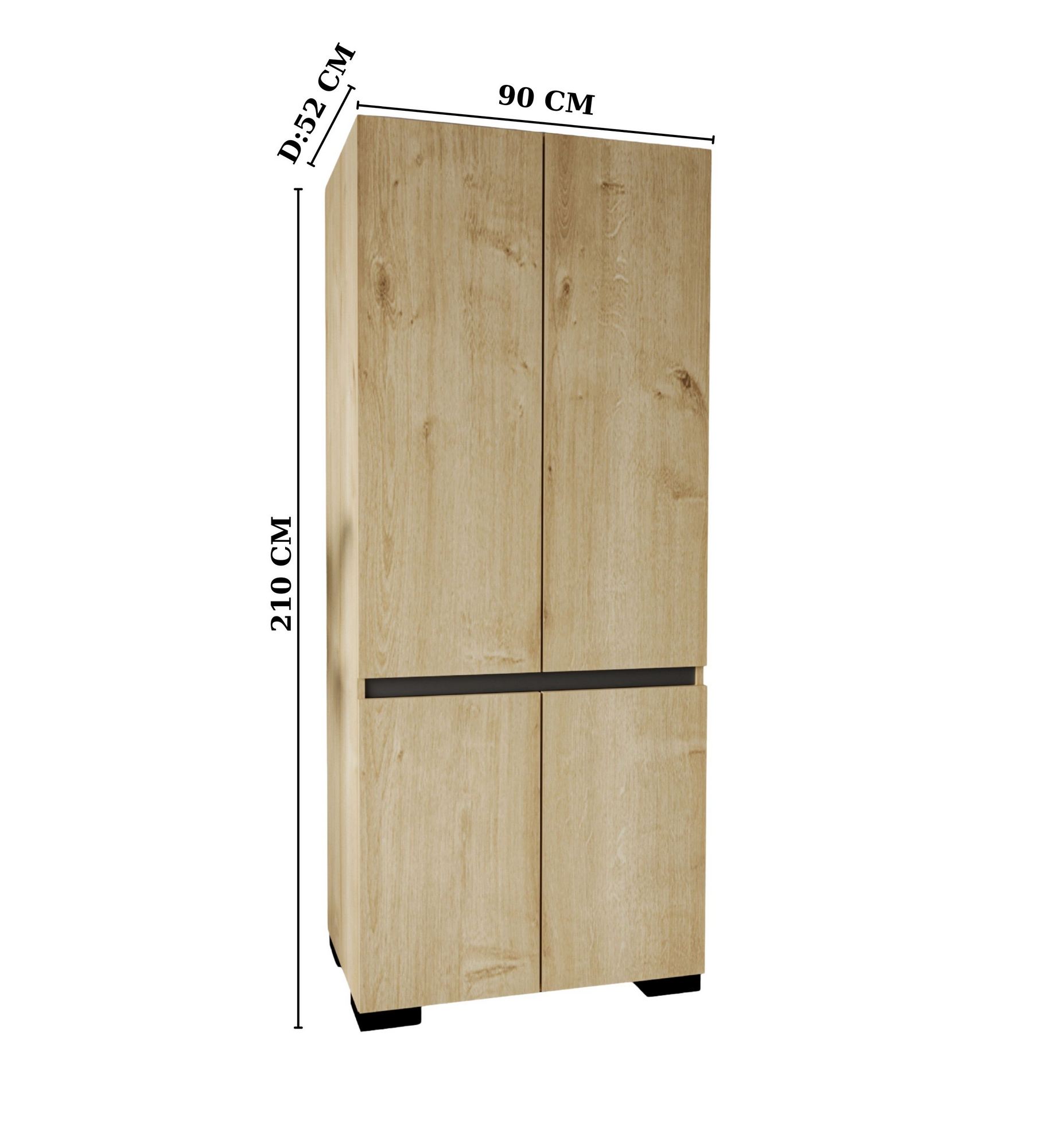 Dulap Hanah Home, PAL melaminat, 90 x 52 x 210 cm, sapphire stejar/antracit, 469ORN1112 — imaginea 2
