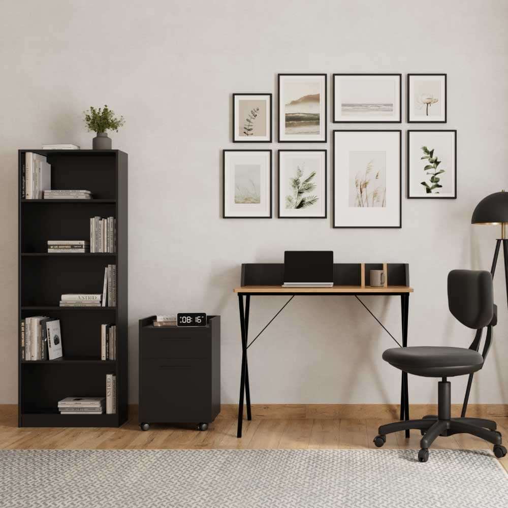 Dulap multifuncțional Hanah Home, PAL melaminat, 40 x 40 x 56 cm, negru, 479ADR2505 — imaginea 2