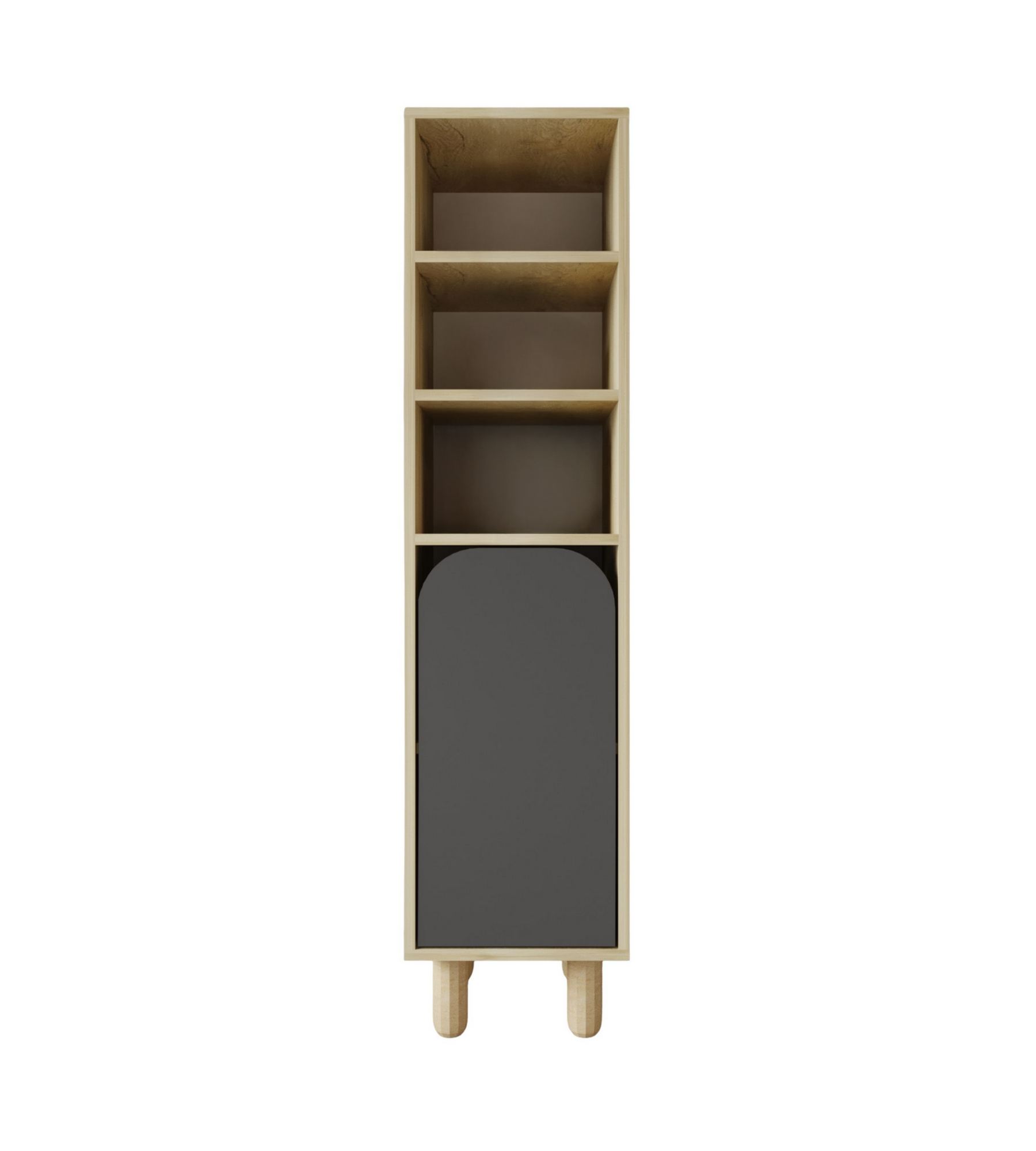 Dulap multifuncțional Hanah Home, PAL melaminat, 37 x 40 x 155 cm, sapphire stejar/antracit, 469ORN1306 — imaginea 3