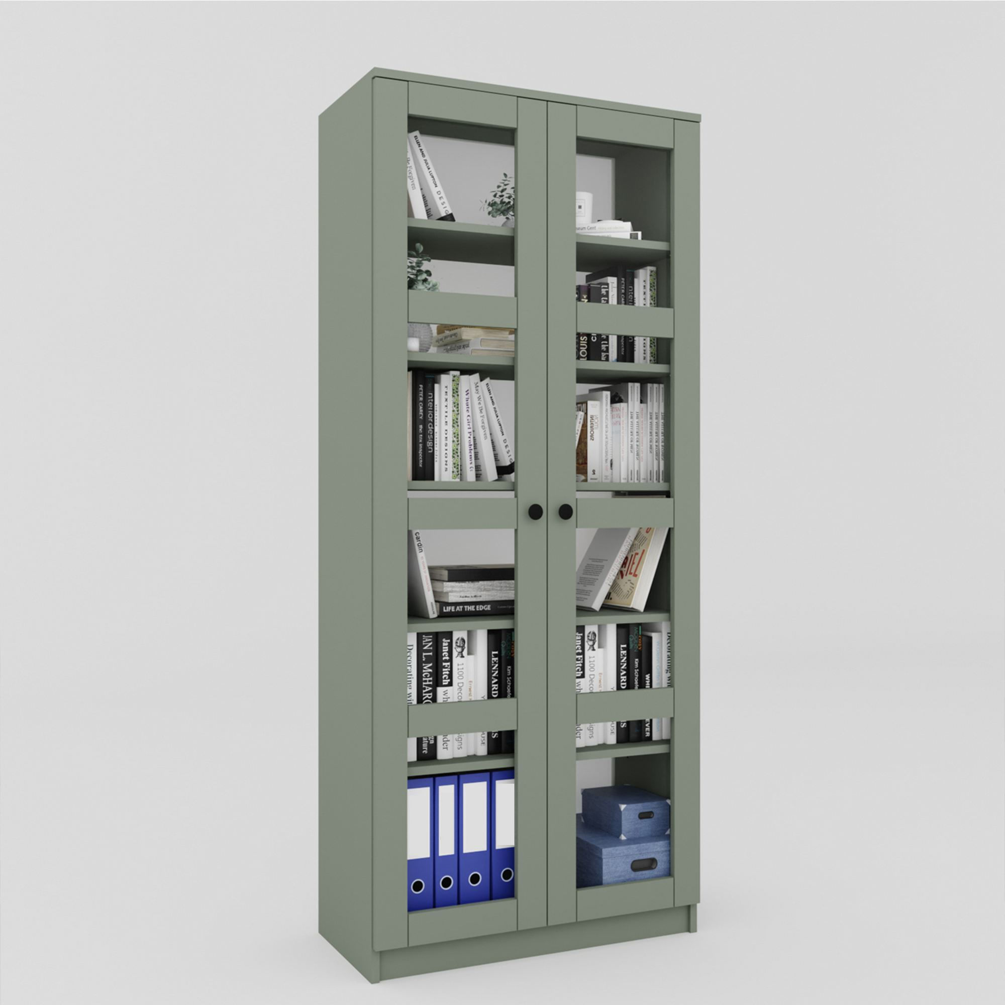 Dulap multifuncțional Hanah Home, PAL melaminat, 80 x 37 x 190 cm, verde, 350MWD1207 — imaginea 7