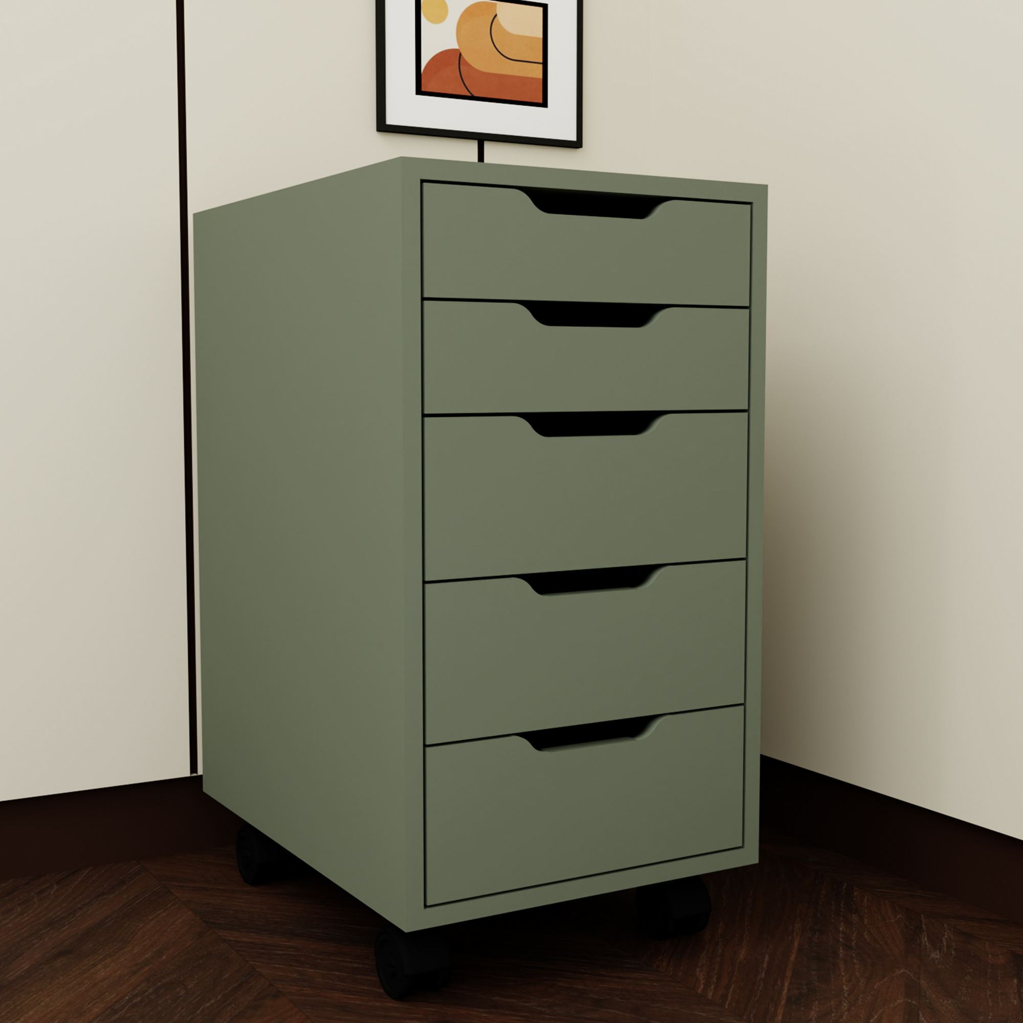 Dulap multifuncțional Hanah Home, PAL melaminat, 40 x 55 x 77.4 cm, verde, 350MWD1217 — imaginea 3
