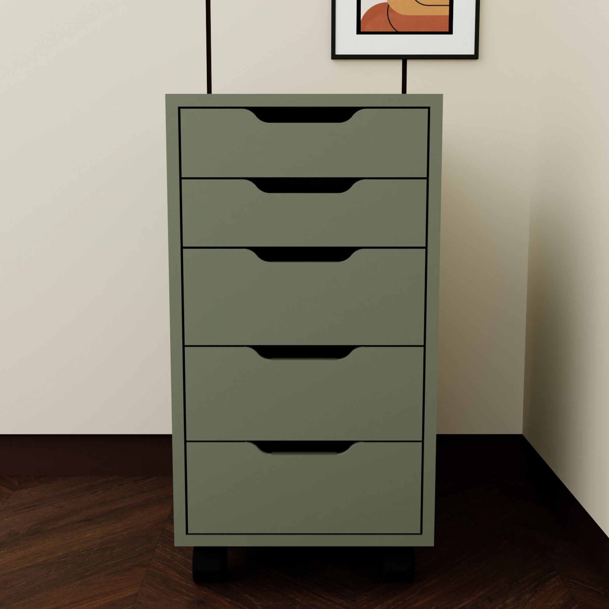 Dulap multifuncțional Hanah Home, PAL melaminat, 40 x 55 x 77.4 cm, verde, 350MWD1217 — imaginea 5