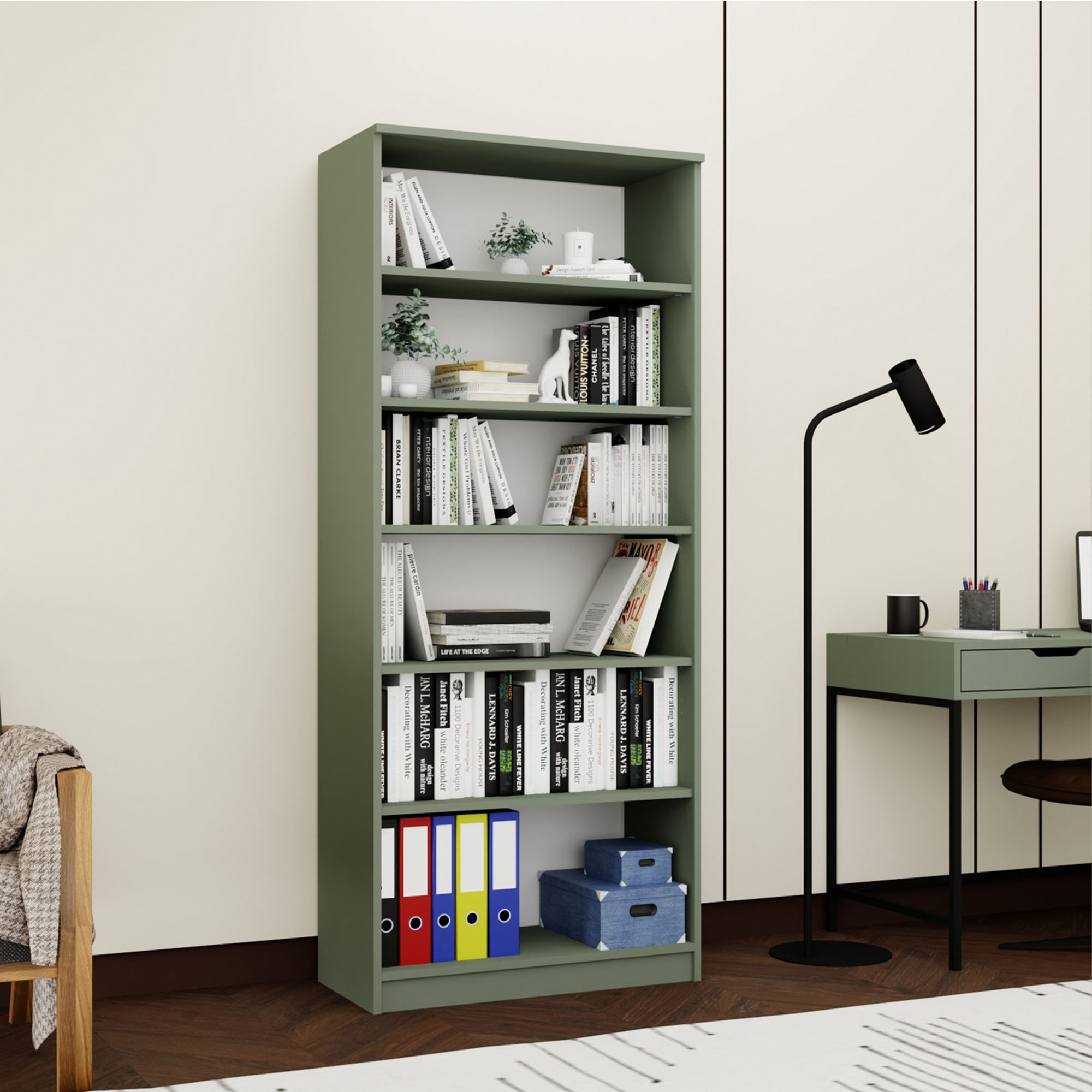 Dulap multifuncțional Hanah Home, PAL melaminat, 80 x 37 x 190 cm, verde, 350MWD1207 — imaginea 8