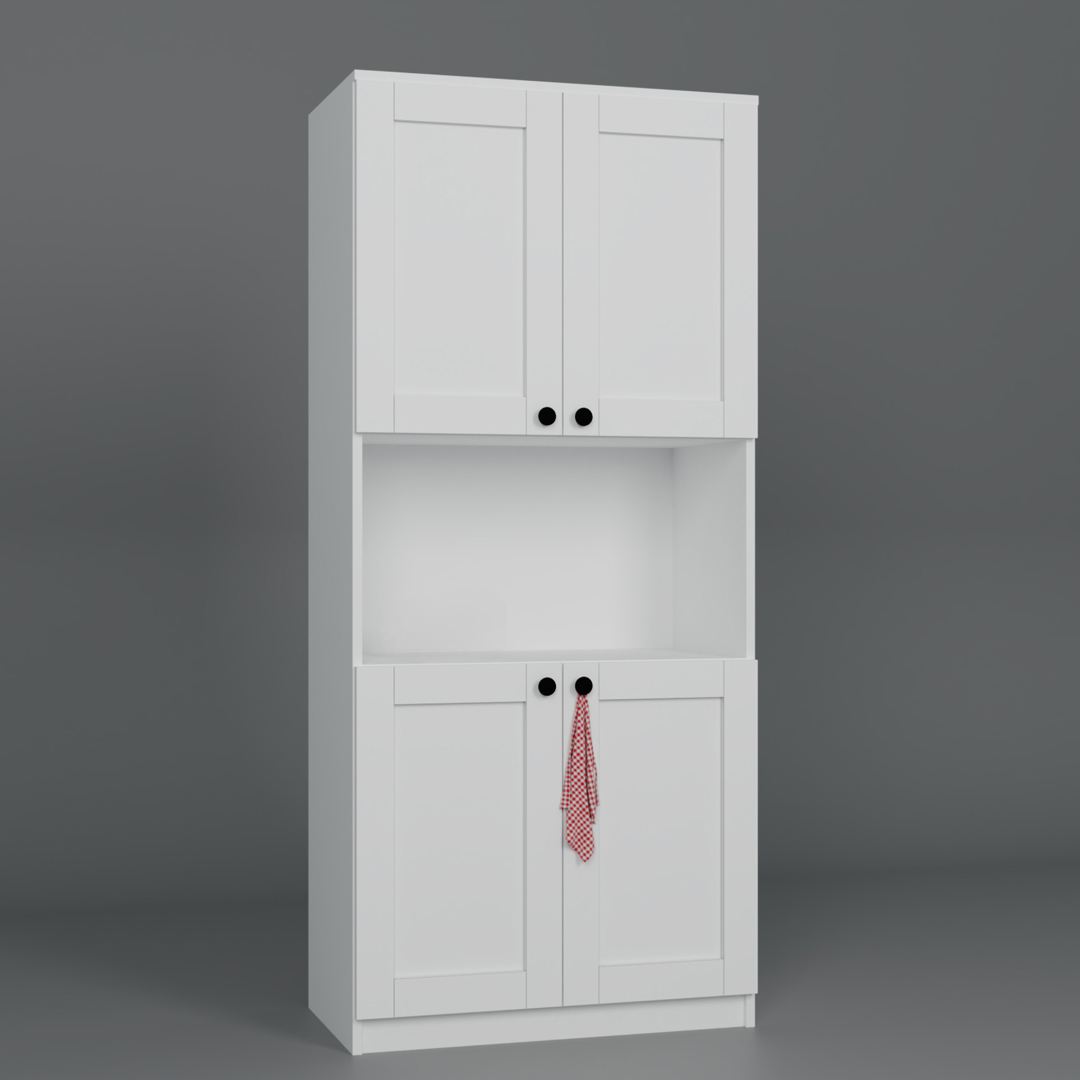 Dulap multifuncțional Hanah Home, PAL melaminat, 80 x 44.5 x 180 cm, alb, 350MWD1209 — imaginea 5