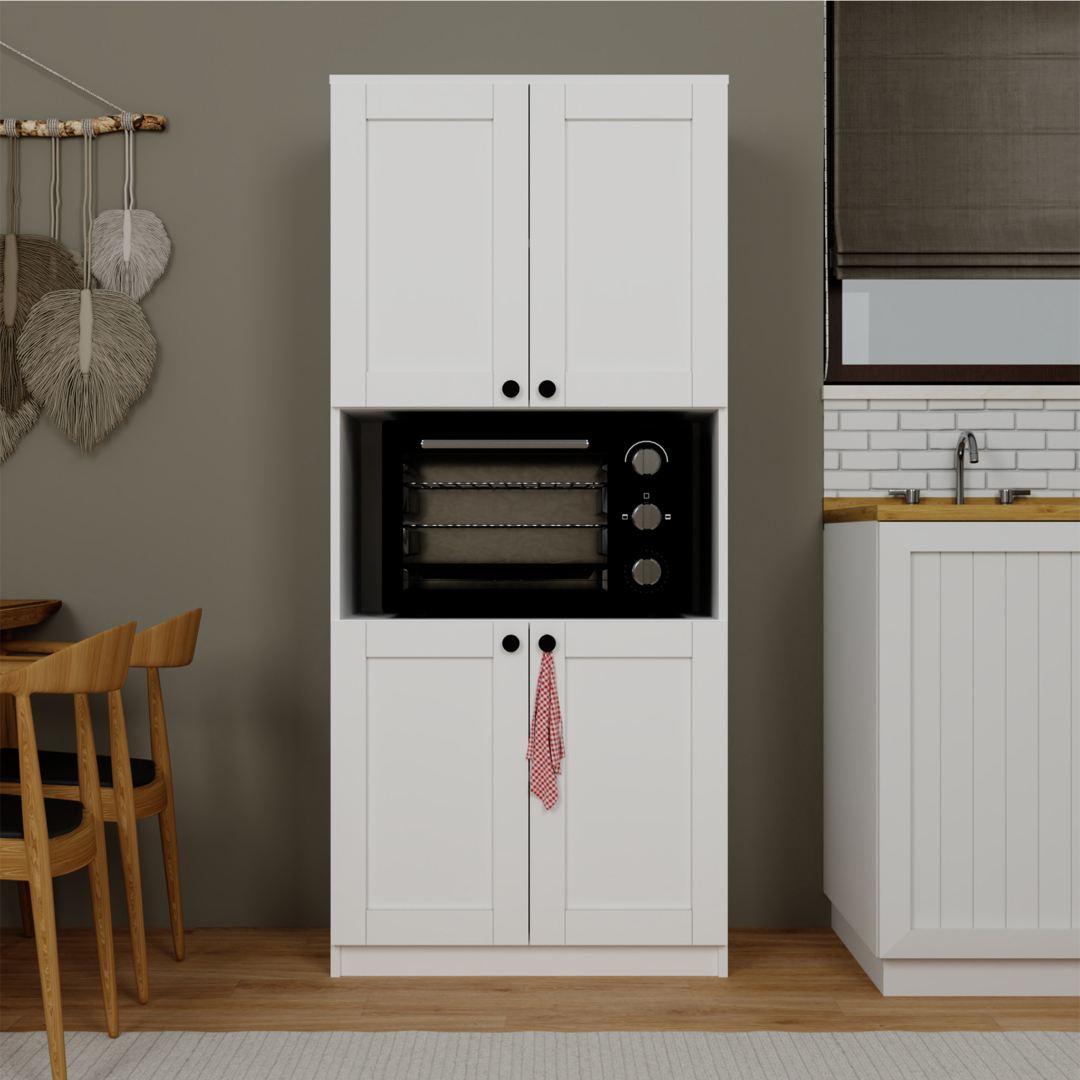 Dulap multifuncțional Hanah Home, PAL melaminat, 80 x 44.5 x 180 cm, alb, 350MWD1209 — imaginea 6
