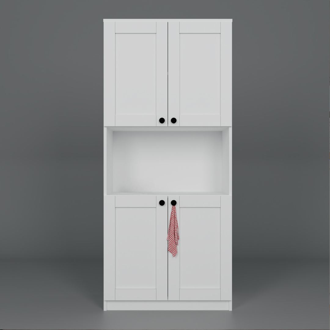 Dulap multifuncțional Hanah Home, PAL melaminat, 80 x 44.5 x 180 cm, alb, 350MWD1209 — imaginea 8