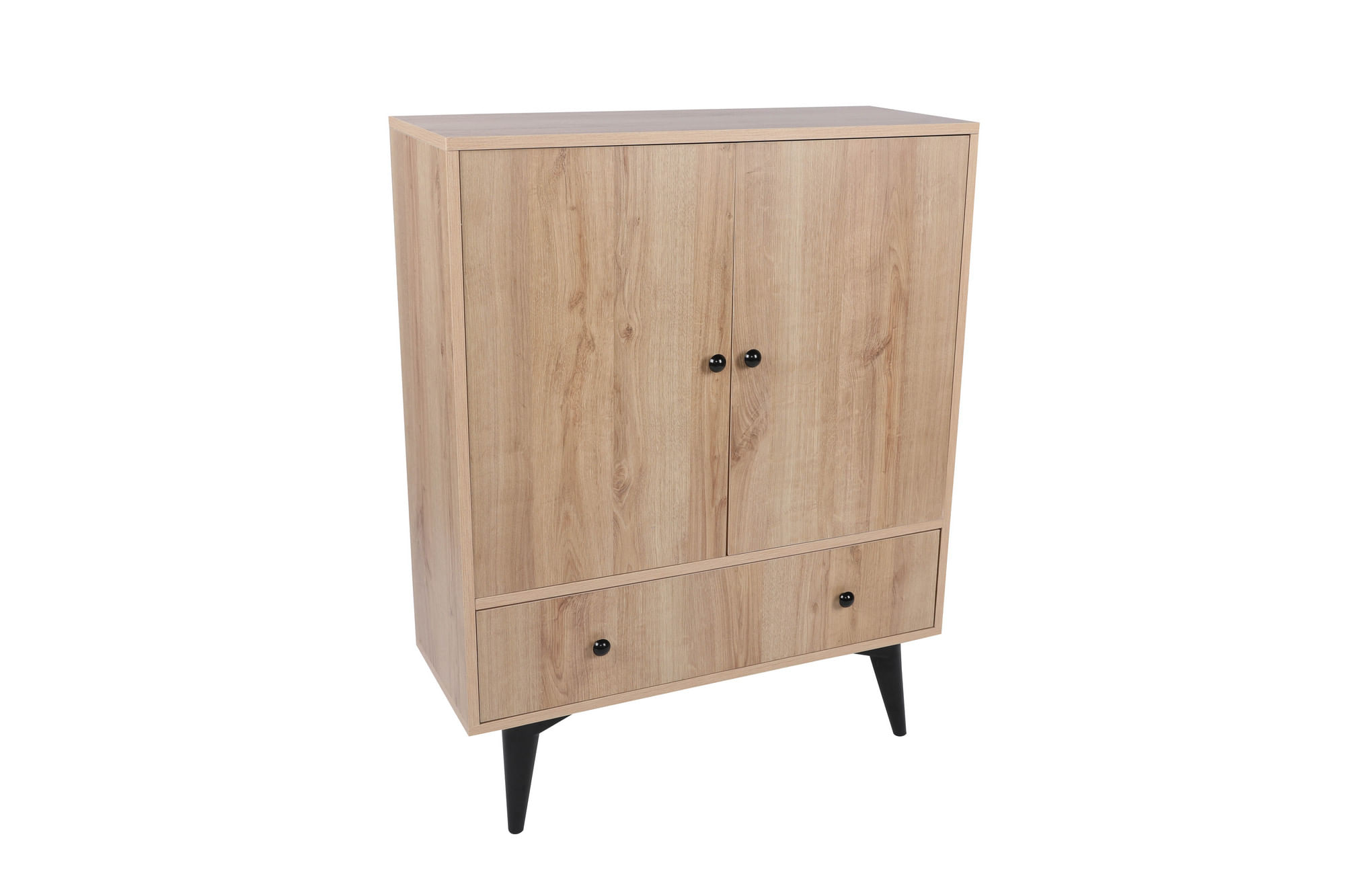 Dulap multifuncțional Hanah Home, PAL melaminat, 90 x 113 x 35 cm, stejar/negru, 811MDD4139 — imaginea 4