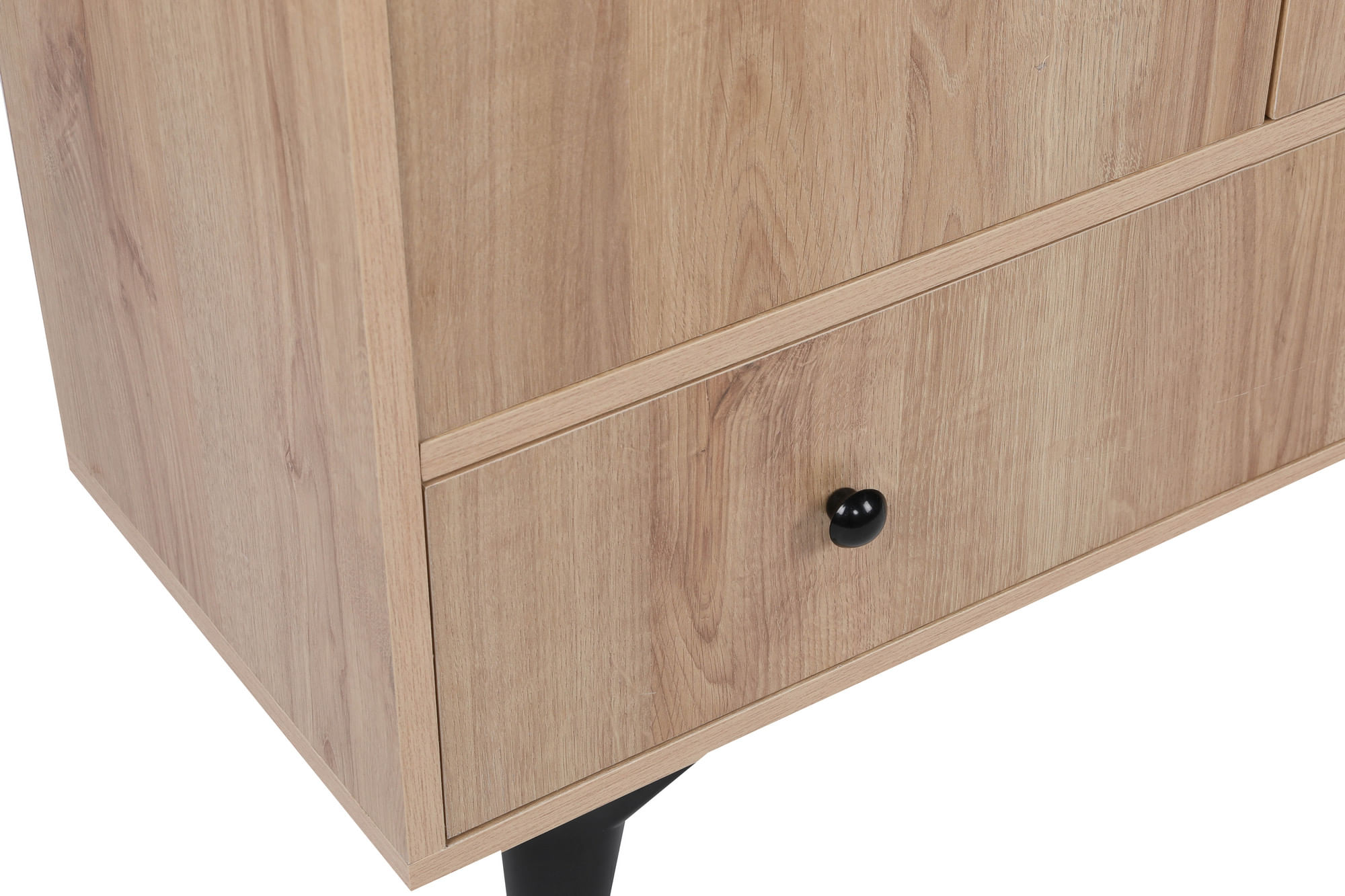 Dulap multifuncțional Hanah Home, PAL melaminat, 90 x 113 x 35 cm, stejar/negru, 811MDD4139 — imaginea 6